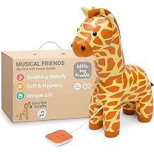 Little Big Friends Musical Baby Toy Soft Plush Pull-String Cord Classical Toy for Baby & Toddlers | Soothing Stuffed Cuddly Animal Gift | Gina The Giraffe
