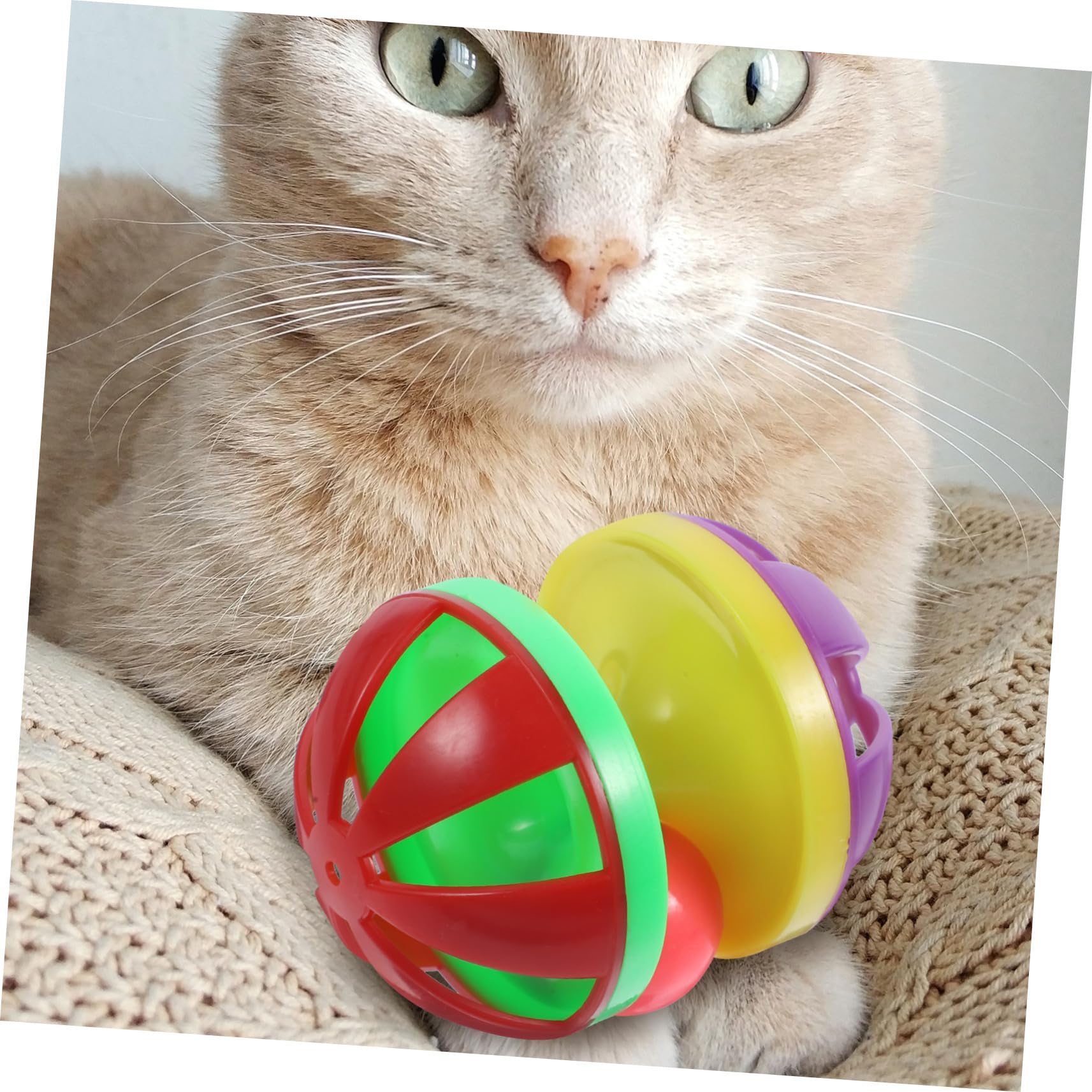 Didiseaon 12 Piezas Juguetes para Mascotas para Gatos con Cascabeles Suministros para Mascotassuministros para Mascotas Juguete para Gatos Campanillas Pelota De Juguete Gatito