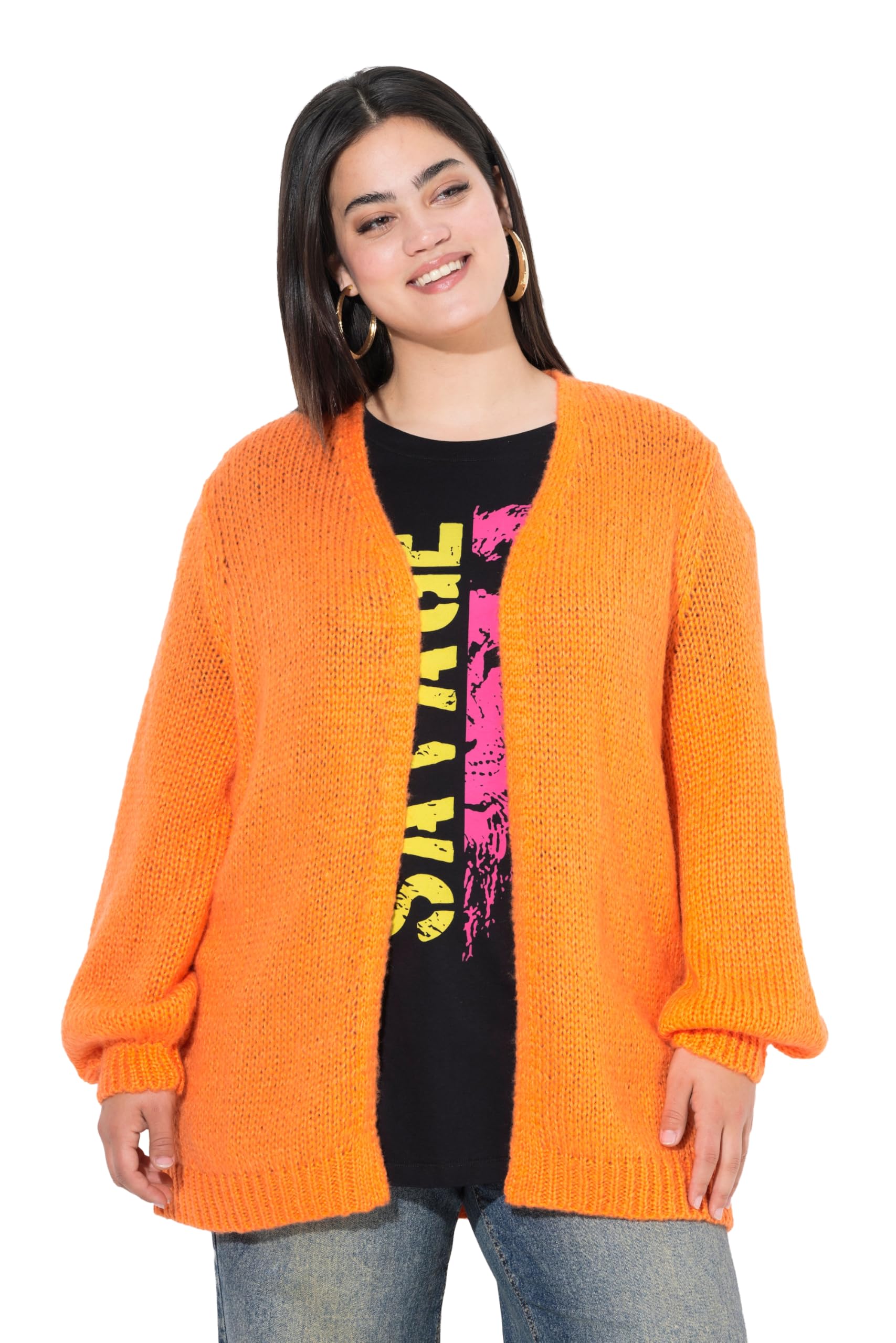 Angel of Style Damen große Größen Übergrößen Plus Size Strickjacke, Straight Fit, Ballonärmel 835662