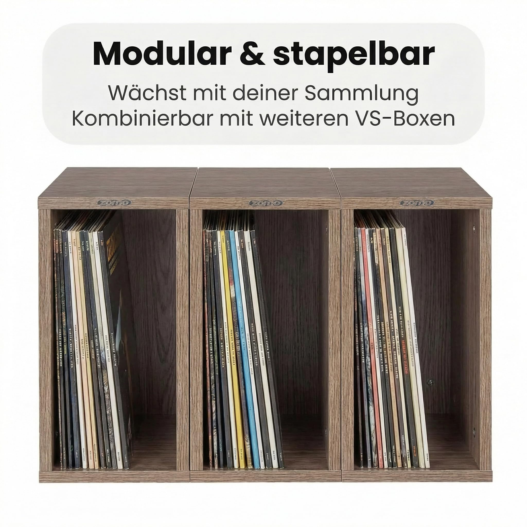 Mobiletto Per Vinili Zomo Vs-Box 50 Noce