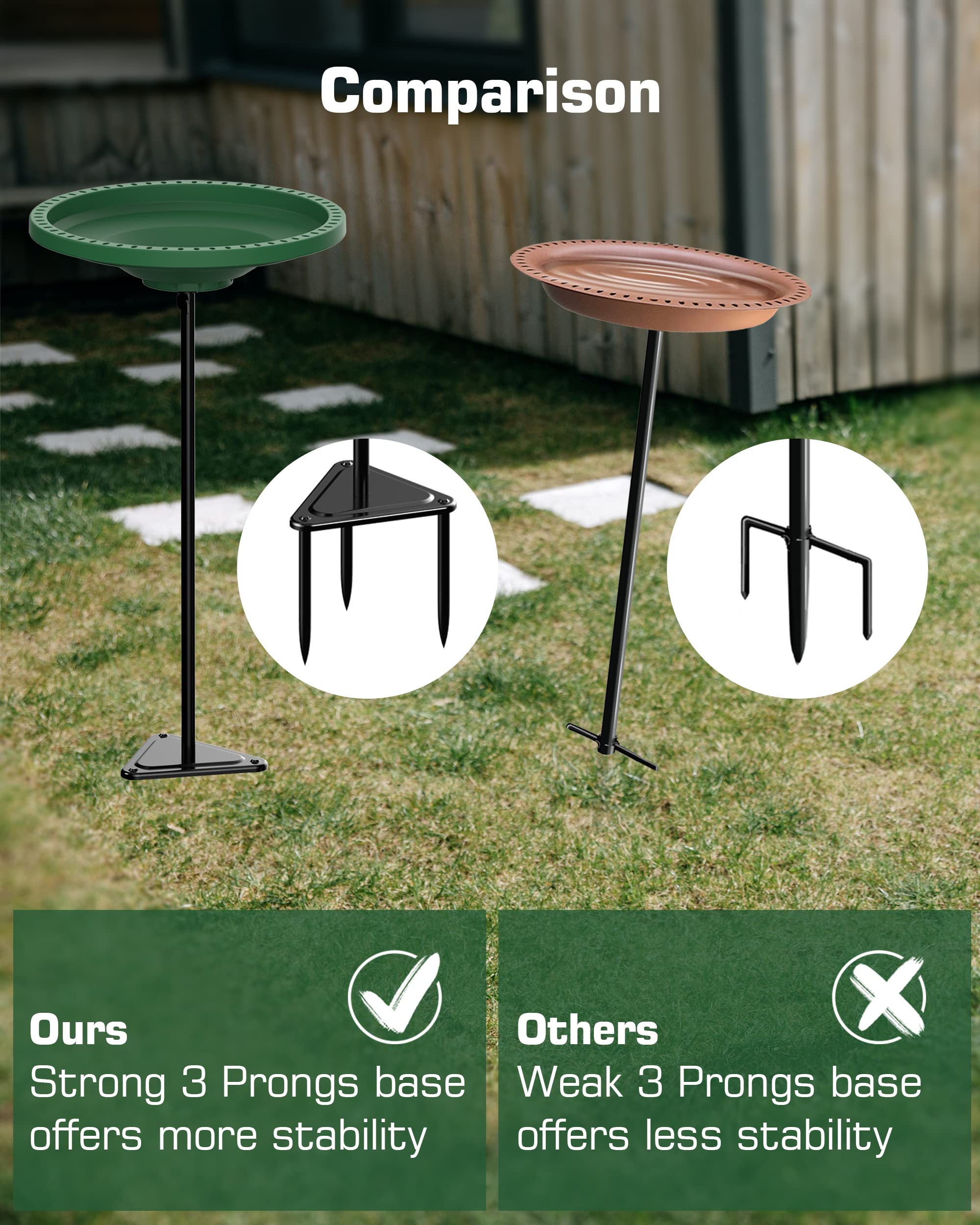 Baños para pájaros para exteriores, baños desmontables para el jardín, baños independientes para pájaros para exteriores, resistente, cuenco de baño para pájaros, spa y comedero para pájaros con