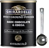 Ghirardelli Sweet Ground Dark Chocolate & Cocoa Powder&comma; 3 Pound Can &lpar;Pack of 1&rpar; with Ghirardelli Stamped Barista Spoon