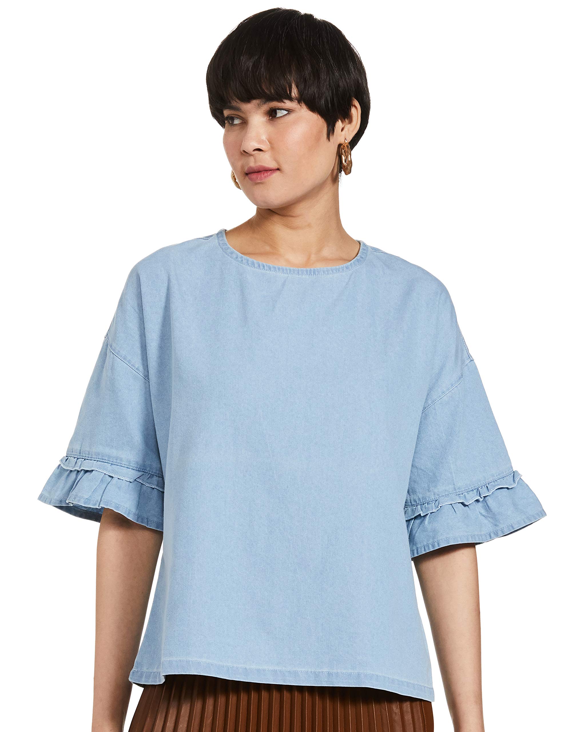 Women's Plain Loose Shirt (INK/VACAY/TOP03_Lt Blue_Small-picture-20