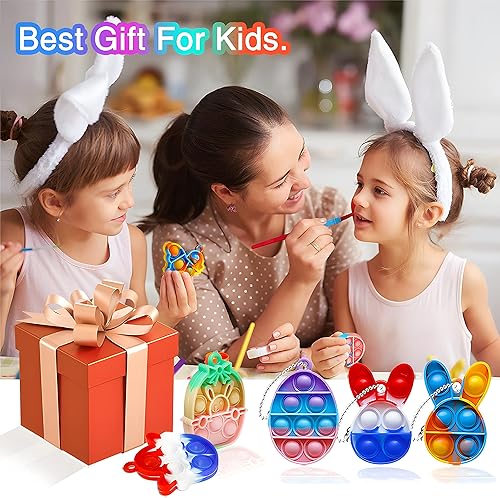 Miniatura 13 de Juego de 36 juguetes para ansiedad de Navidad, juguete sensorial de burbujas para presionar, llavero de burbujas para descompresión, para niños 36