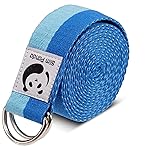 Slim Panda Yoga Strap for Stretching,Cotton Yoga Strap with Adjustable D-Ring Buckle,Non-Elastic Yoga Belt for Pilates,Gym Workouts,Physical Therapy,Improve Flexibility