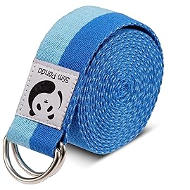 Slim Panda Yoga Strap for Stretching,Cotton Yoga Strap with Adjustable D-Ring Buckle,Non-Elastic Yoga Belt for Pilates,Gym Workouts,Physical Therapy,Improve Flexibility