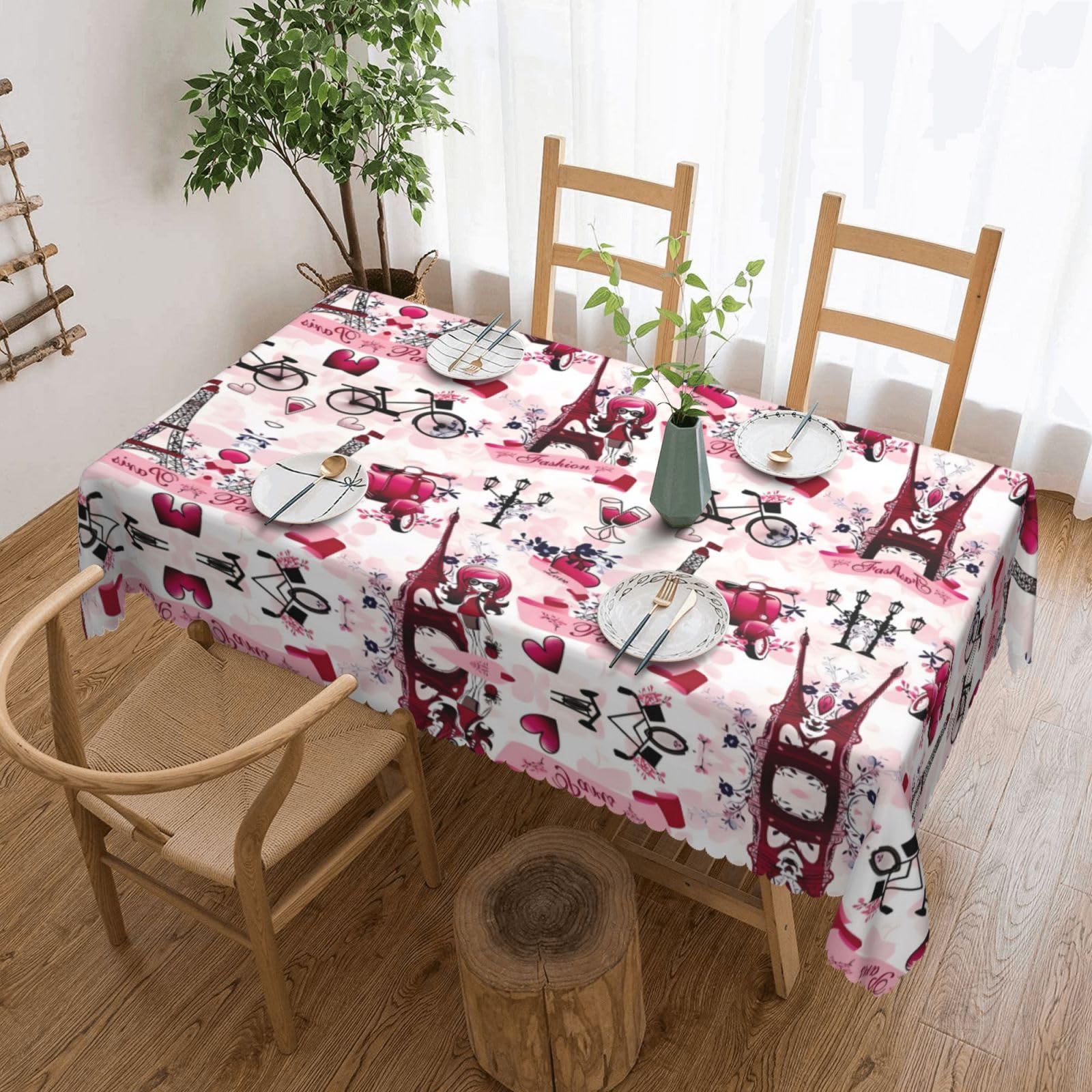 MROWYC Paris Eiffel Tower France Printed tablecloths are suitable for hotels, picnics, and parties, and can effectively protect the tabletop