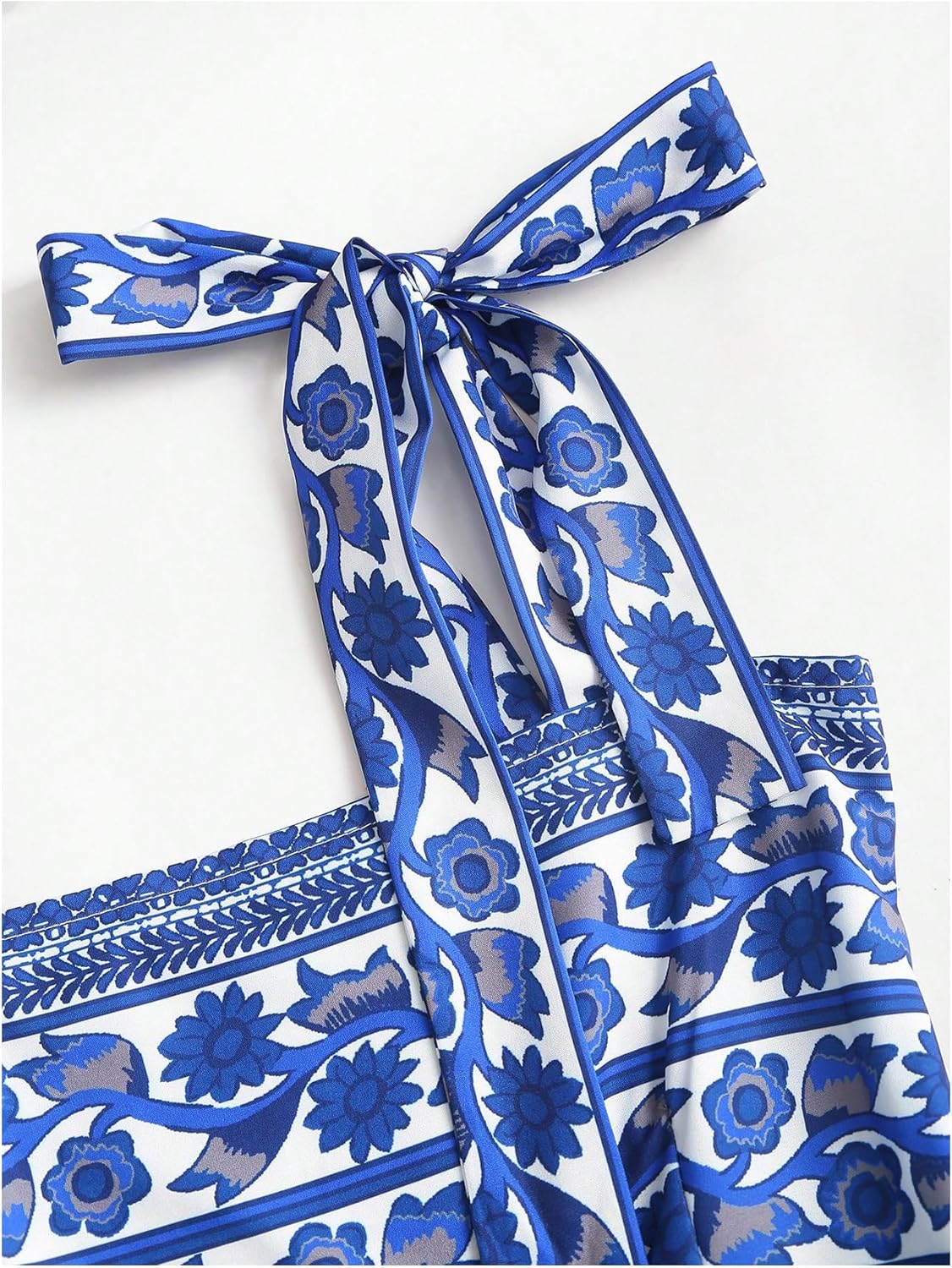 Floerns Women's Floral Tie Shoulder Cami Dress Sleeveless Ruffle Hem Boho Midi Dresses - Image 3