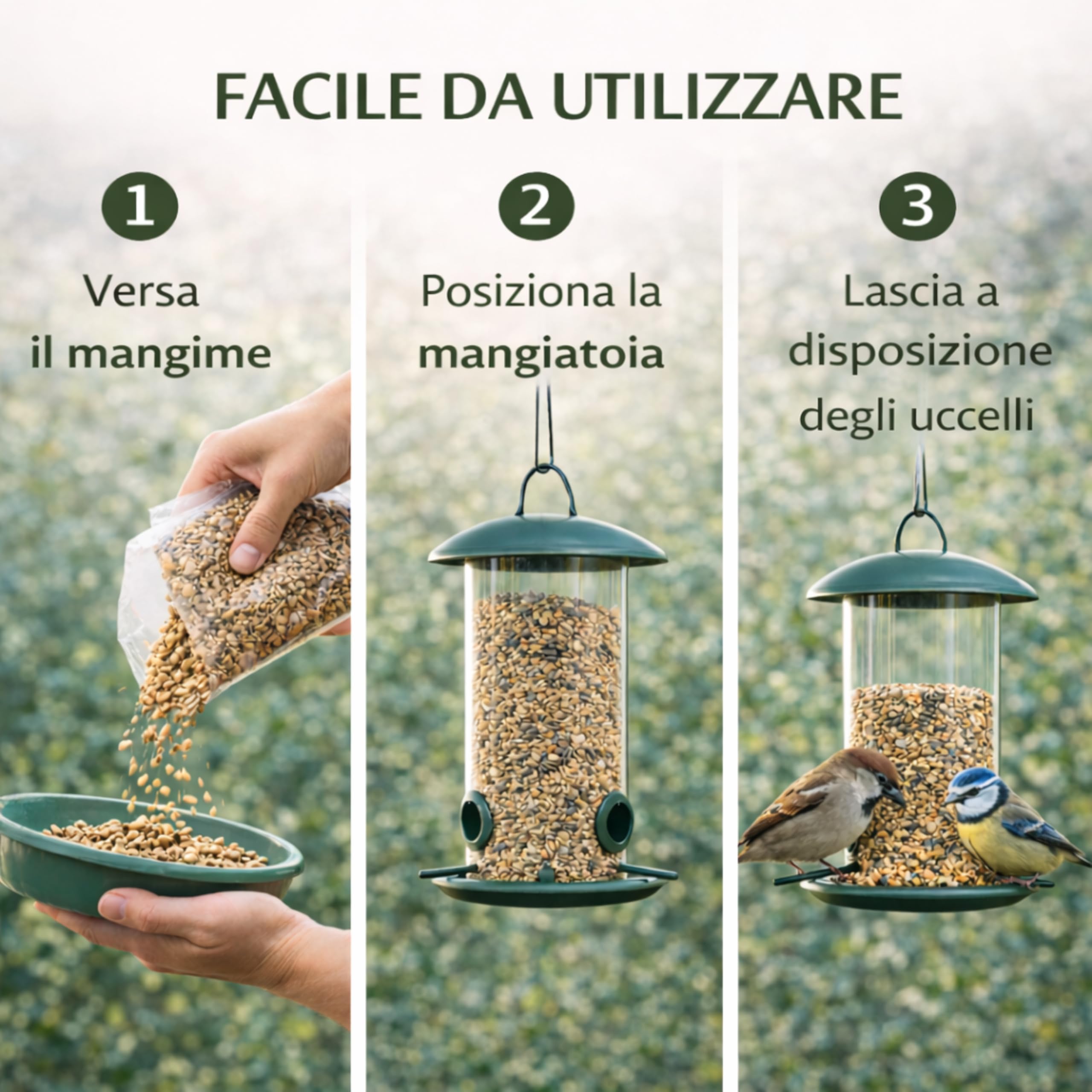 AGRI-CULTURA® | Mangime Uccelli Selvatici 800g | Miscela Semi e Granaglie Naturali per Tutti i tipi di Uccelli | Alimentazione Completa, Ideale per Casette e Aree Protette.