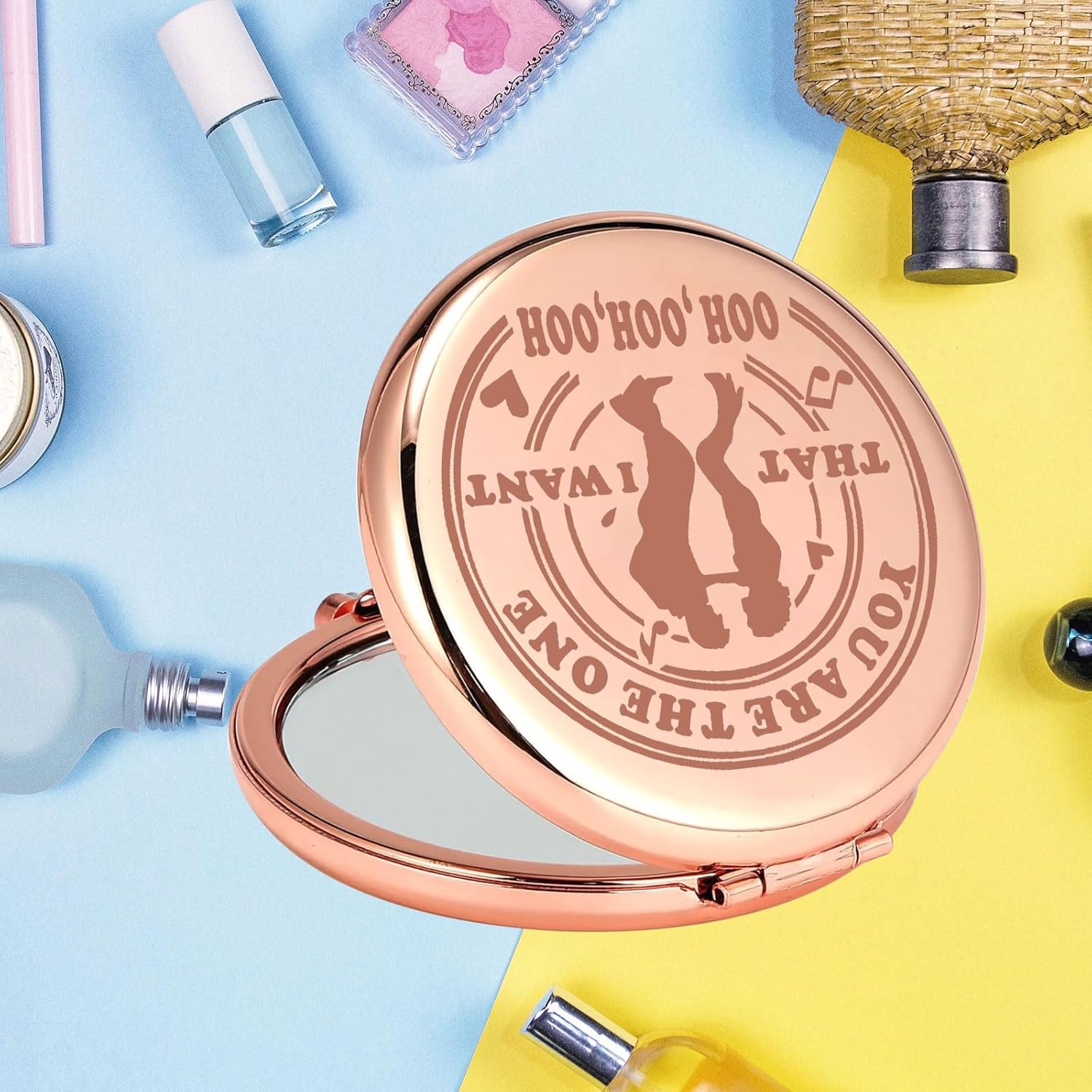 KEYCHIN Danny Musical Pocket Mirror Danny and Sandy Fans Gifts You are The One That I Want Compact Makeup Mirror Musical Theatre Merch (00H-RG) - Image 4