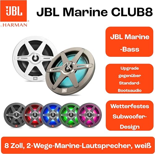 JBL Marine CLUB82 8 in / 20 cm 2-Way Coaxial Boat Speakers - 5