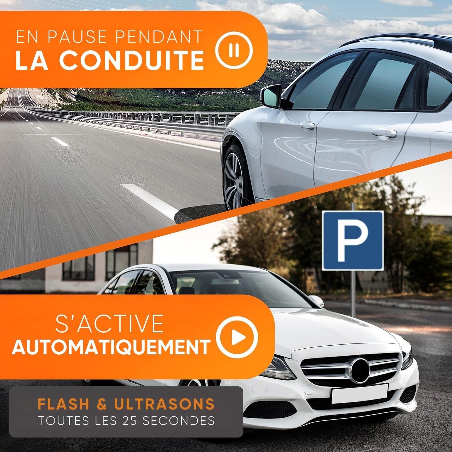 WERKTAL Anti-Martre Voiture – Répulsif Ultrasons & Lumière Flash [Alimentation Batterie Auto] – Marderabwehr Automatique – Protection Moteur Durable – Dispositif Anti Martre Efficace
