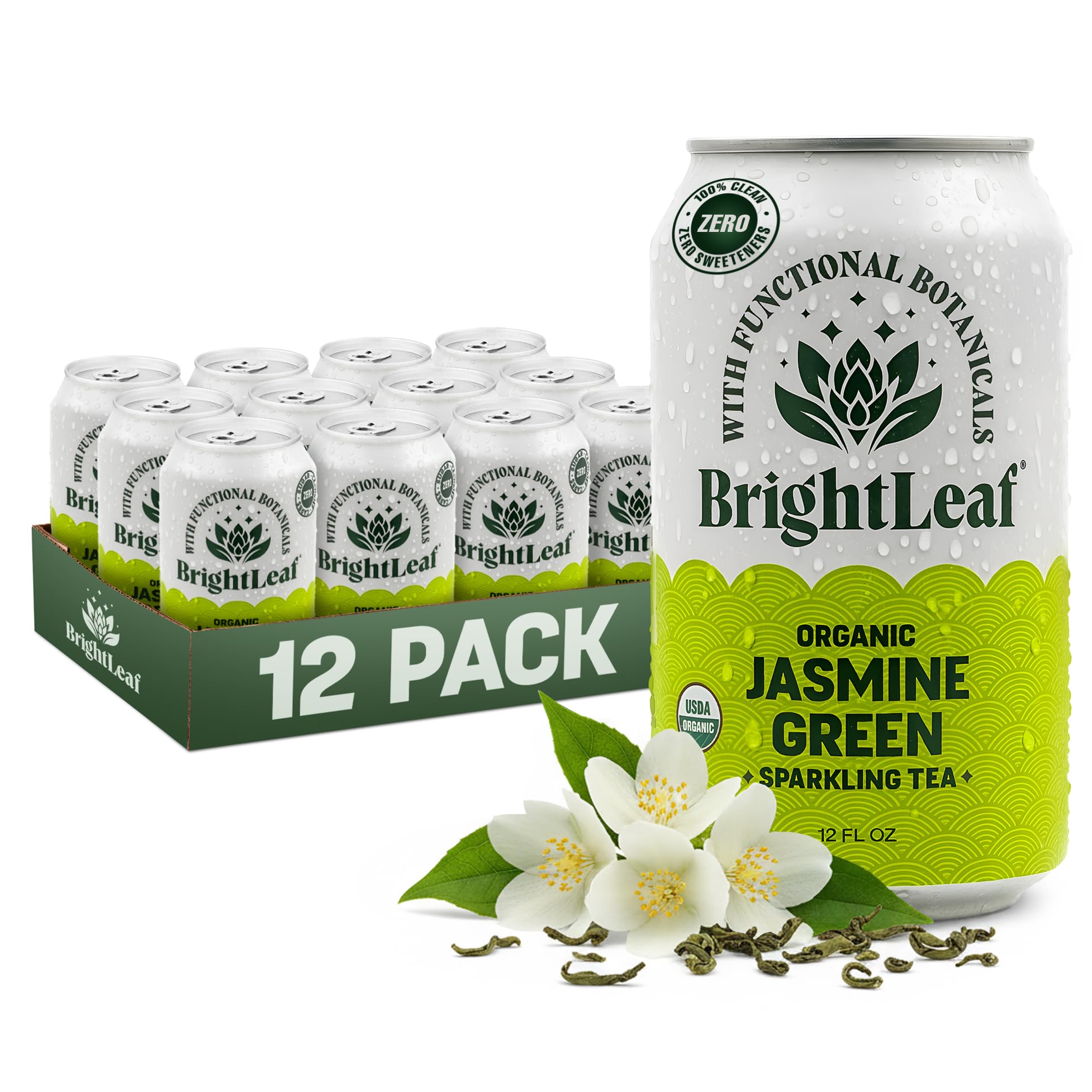 Amazon.com : BrightLeaf Jasmine Green Sparkling Tea For Focus