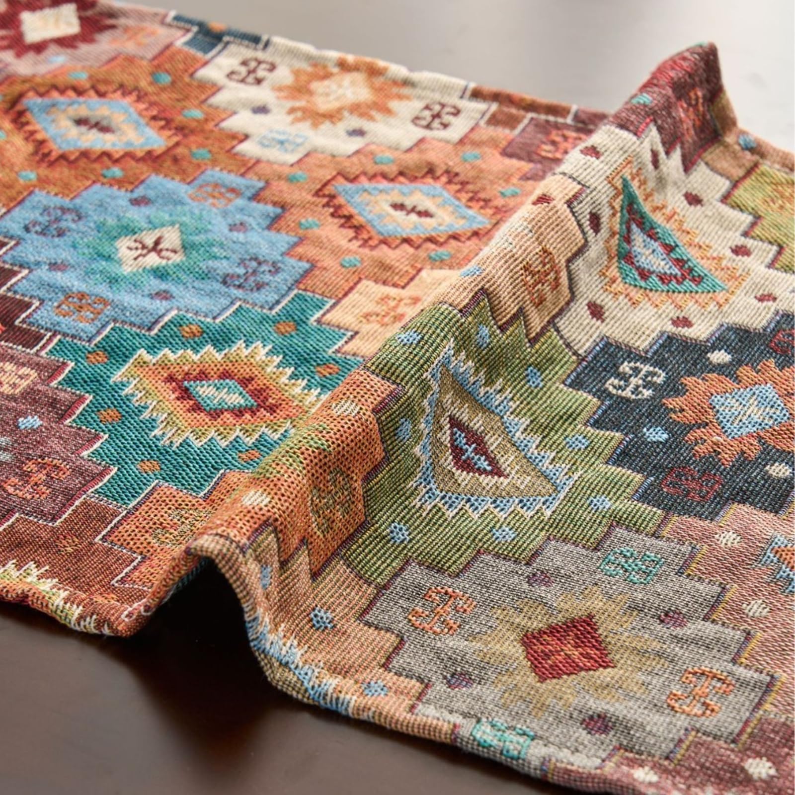 Tischläufer Boho Vintage, Tischläufer Wohnzimmer 33x220 cm, Jacquard mit Geometrische Muster