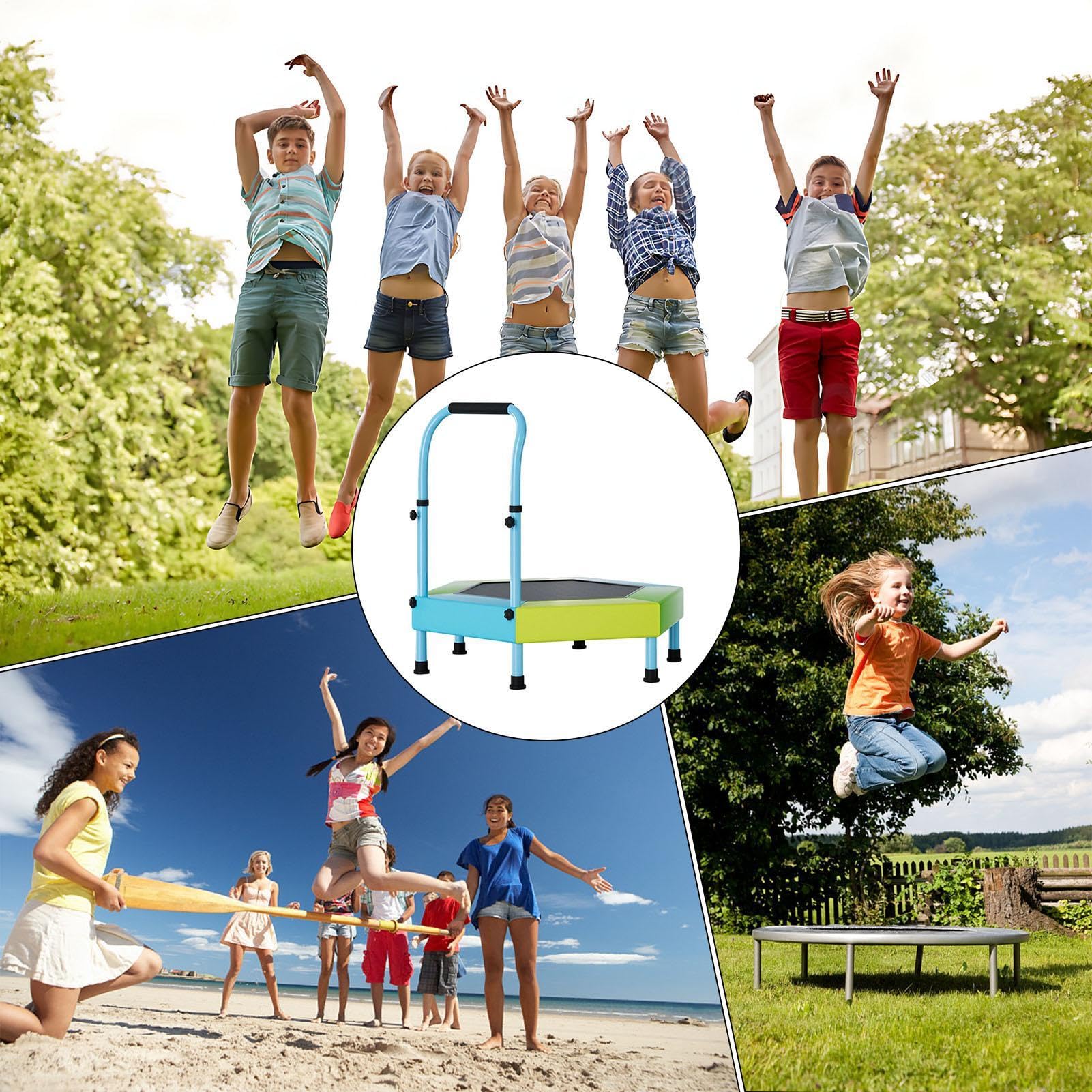 Mini-Trampolin für Kinder, 91 cm, faltbar, Springspielzeug, Mini-Trampolin mit verstellbarem Griff, für Kindergarten, Klassenzimmer, Zuhause, Fitnessstudio, Park, Rasen, Hof, Garten