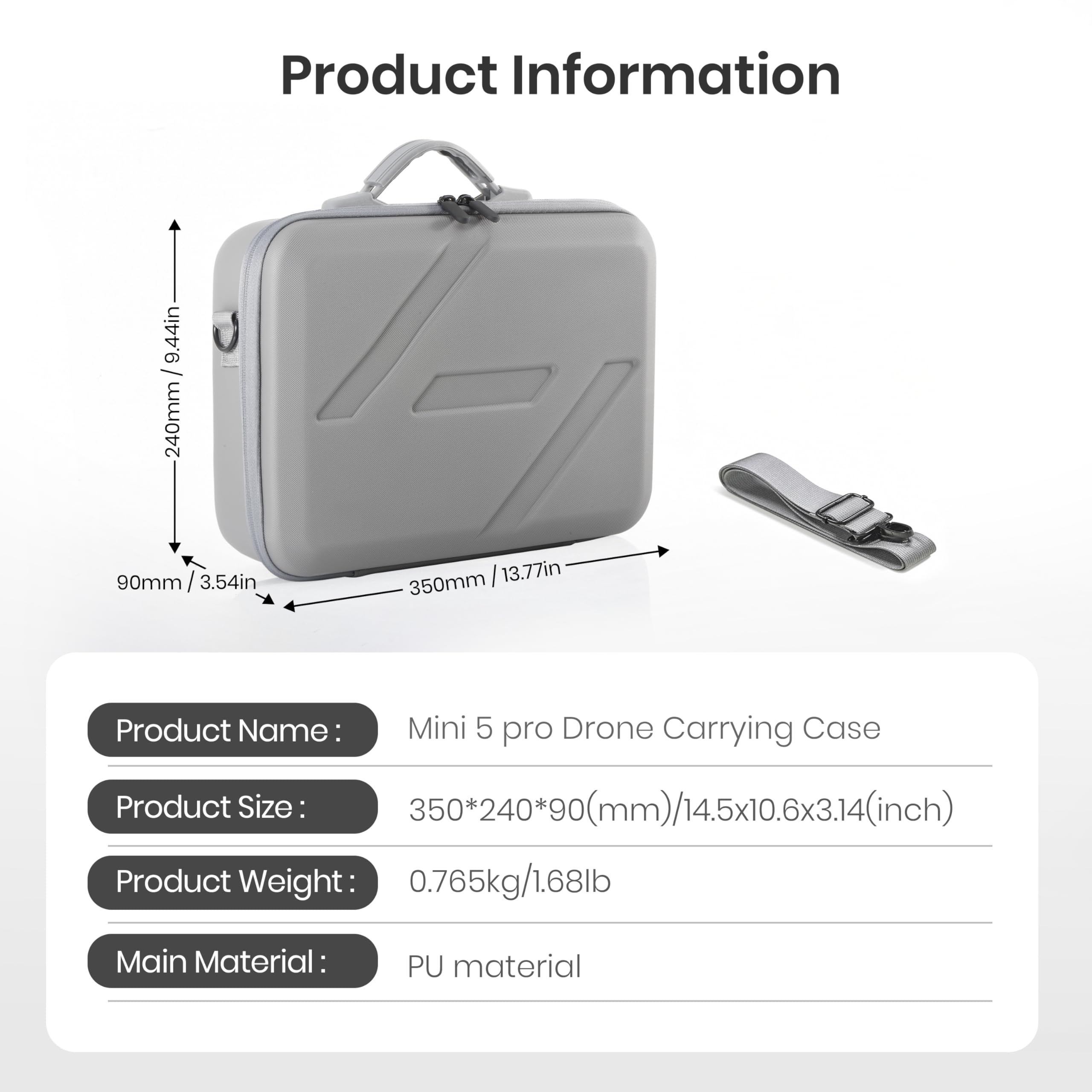 STARTRC Mini 5 Pro/Lito x1, sac de transport portable pour DJI Mini 5 Pro/Lito x1, accessoires pour manette DJI RC 2 Fly More Combo
