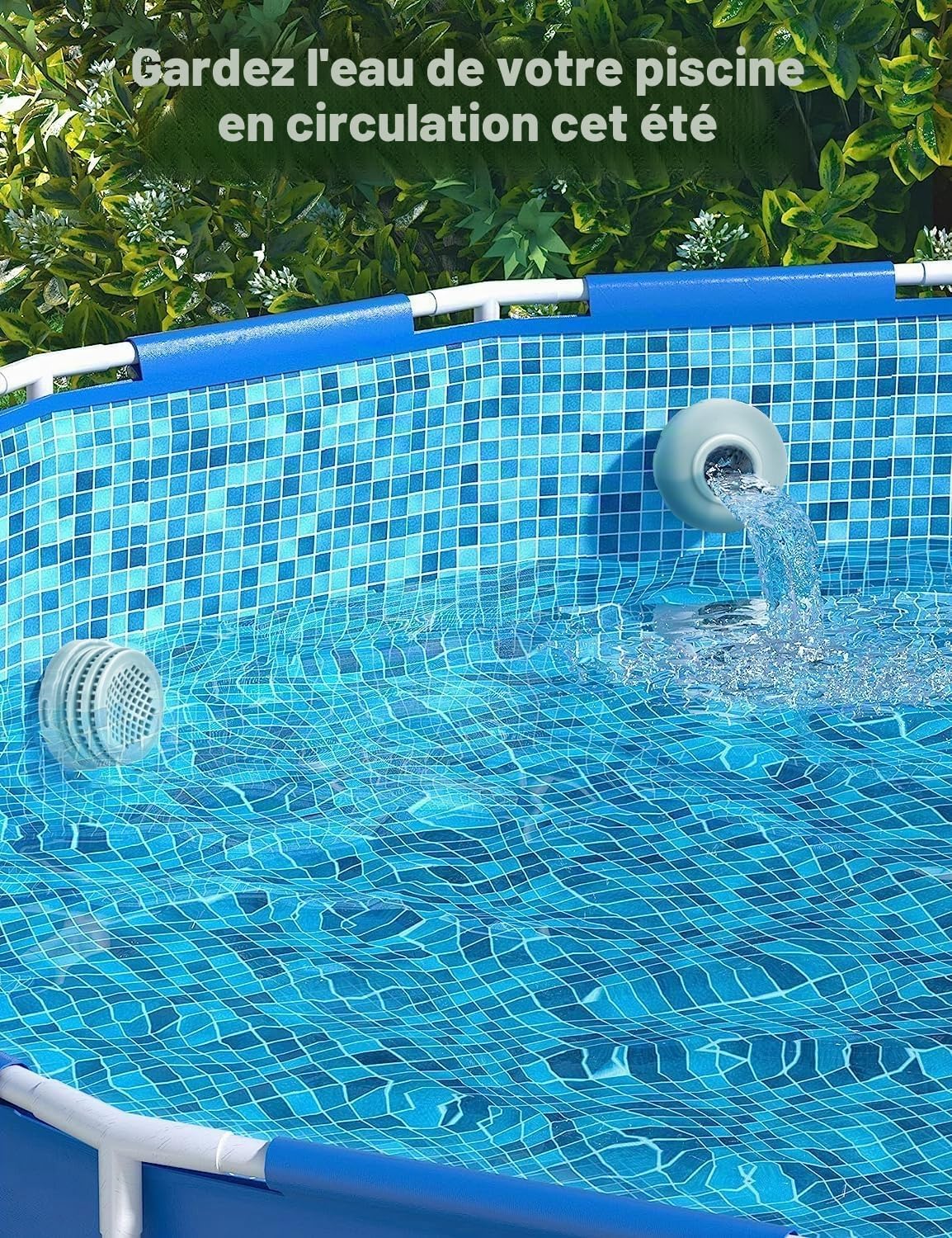 Pipihome Kit de pièces de Rechange d'entrée et de Sortie d'eau de Piscine Hors, Pièce de Rechange pour Accessoires de Piscine Intex/Coleman(1 Set)