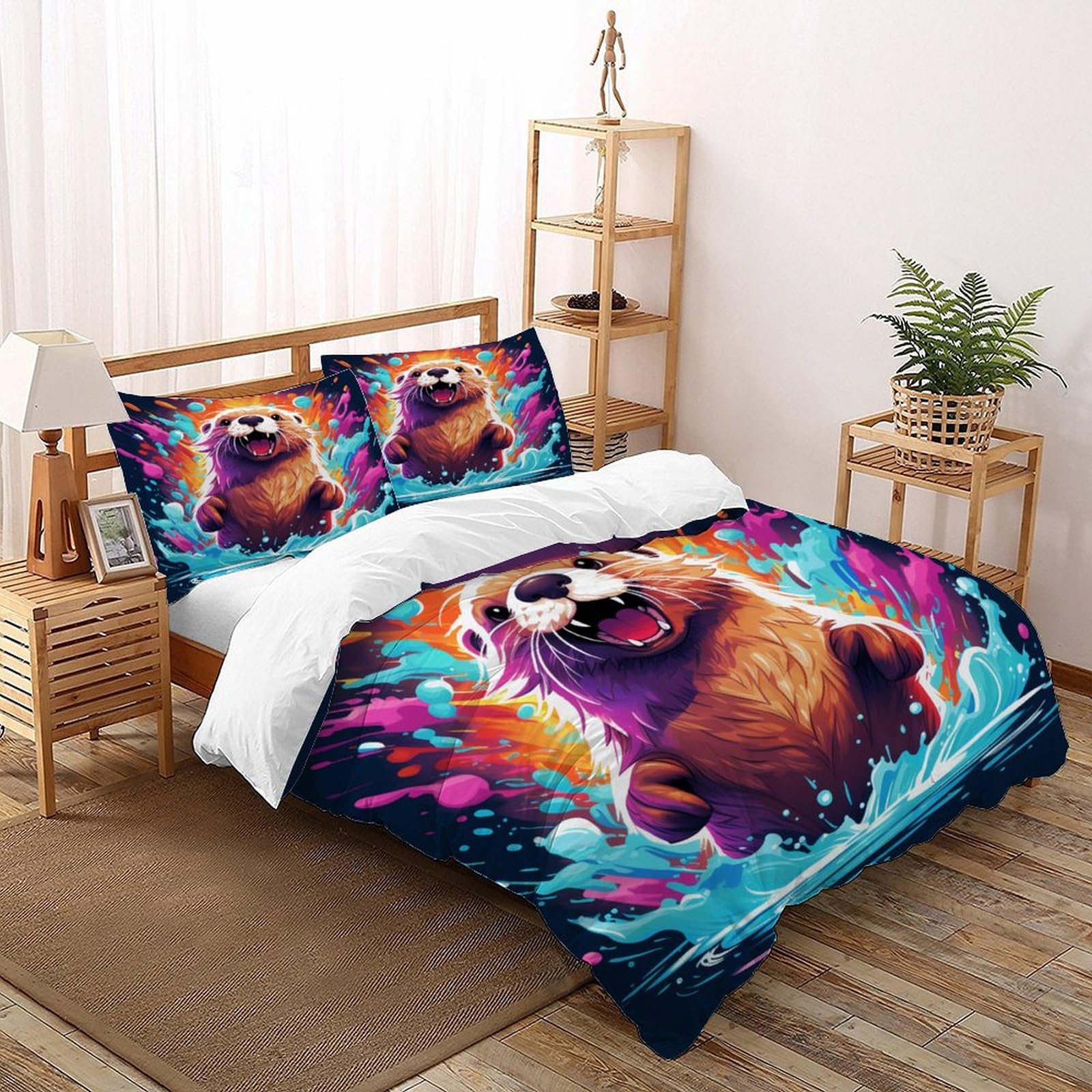 Parure de lit loutre sauvage pour créer une ambiance nature et cocooning dans votre chambre