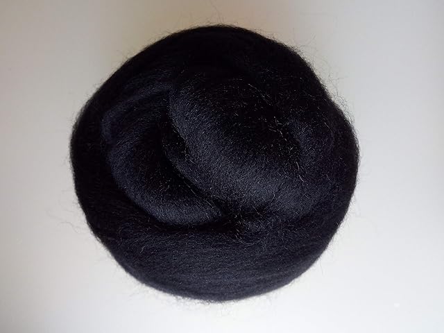 Black* 100% Merino Wool Giant Yarn Extreme Arm Knitting Felting Wool Tops Roving Bulky 50g - 4kg (50g)