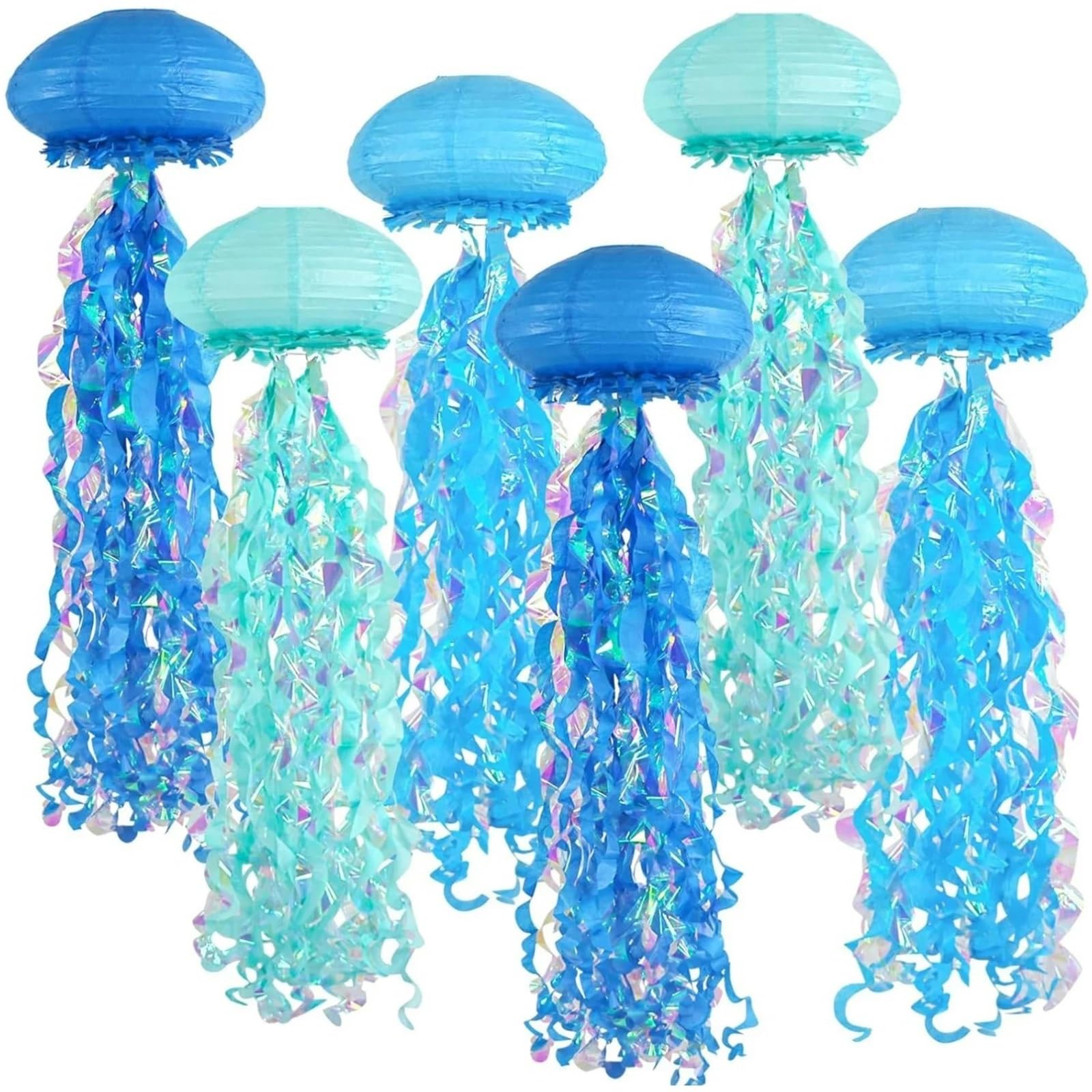6PCS Hanging Jelly Fish Paper Lanterns for Lighting