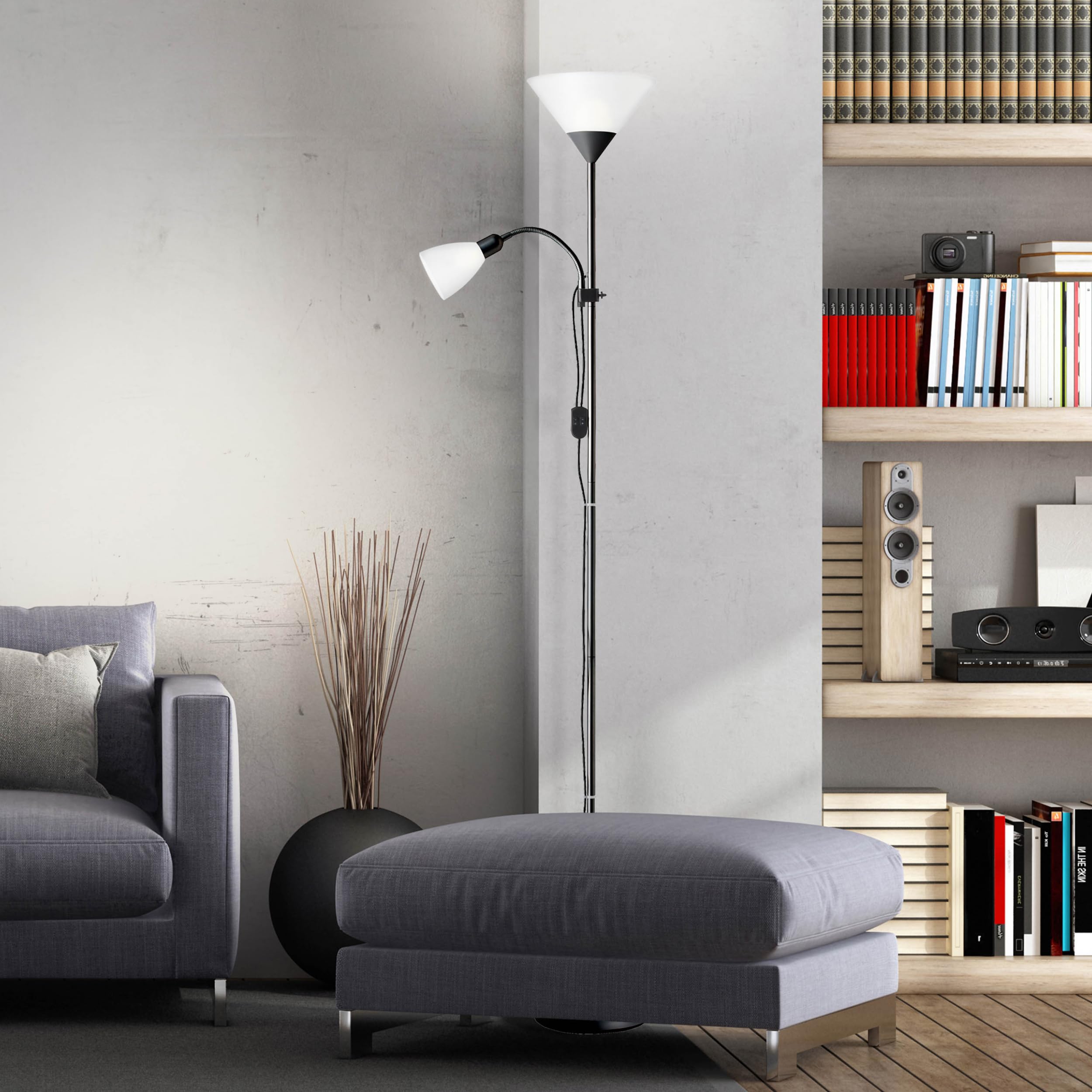 Brilliant Spari Lampa Stojąca, Czarny/Biały, 180 cm