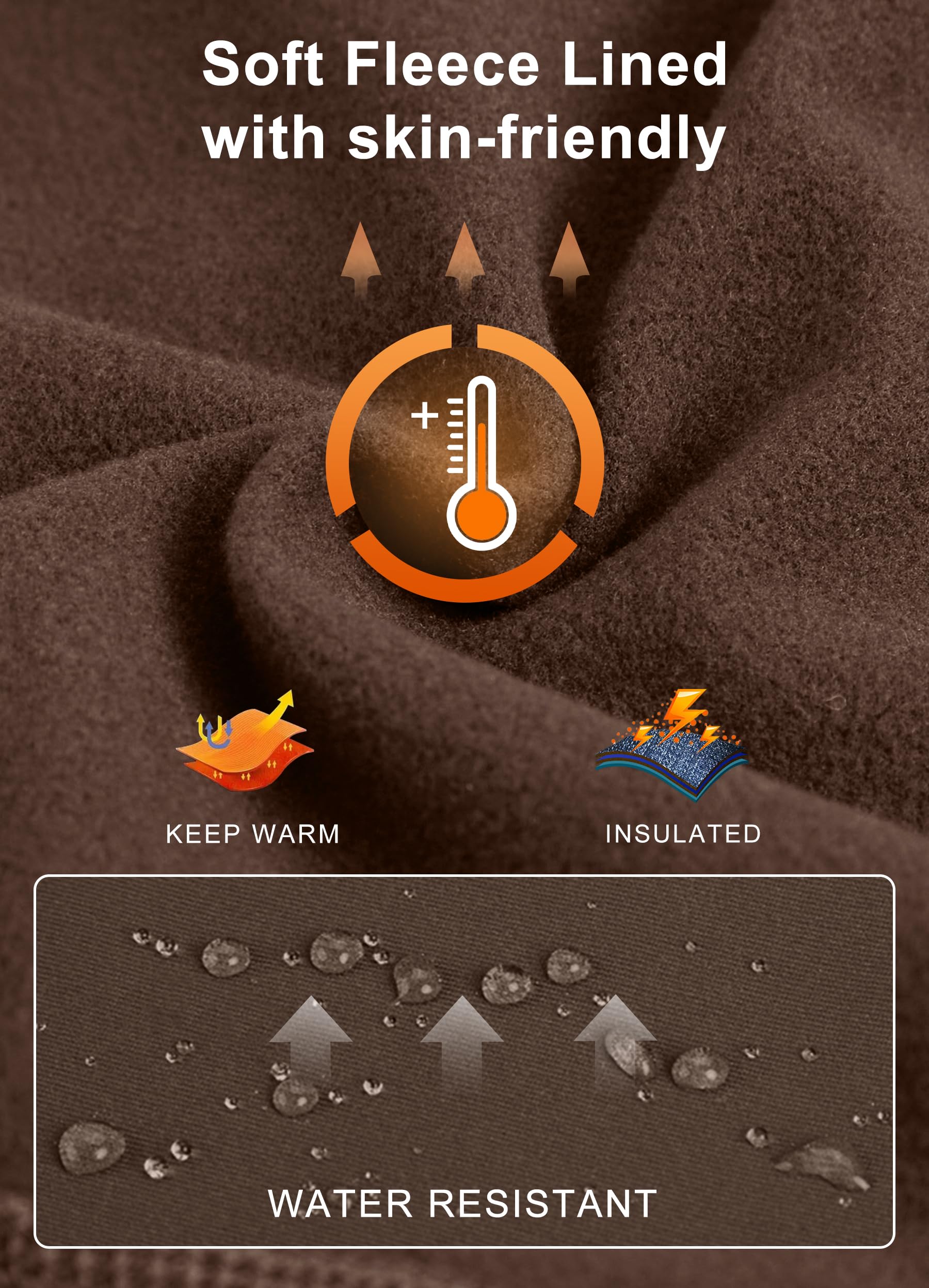 Libin Leggings Termici da Donna con Flared Pantaloni Invernali in Pile Vita Alta Impermeabili da Yoga Trekking con tasch