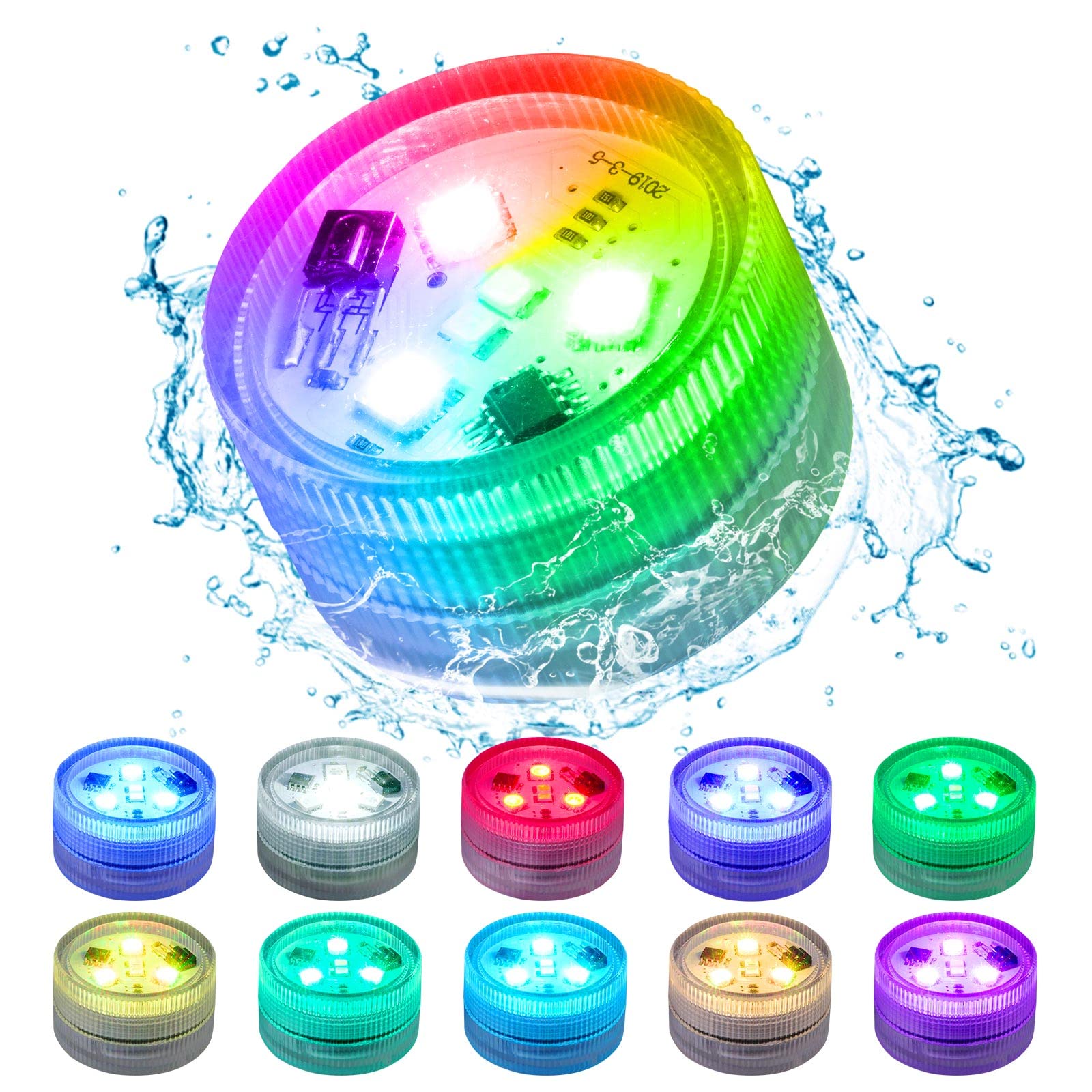 Christmas Lights Waterproof Submersible LED Lighting: Remote Control RGB Lights, Suitable for Garden Ponds, Aquariums, Outdoor Camping, Parties, SPAs, Marine Habitats, and Decorative Fountains