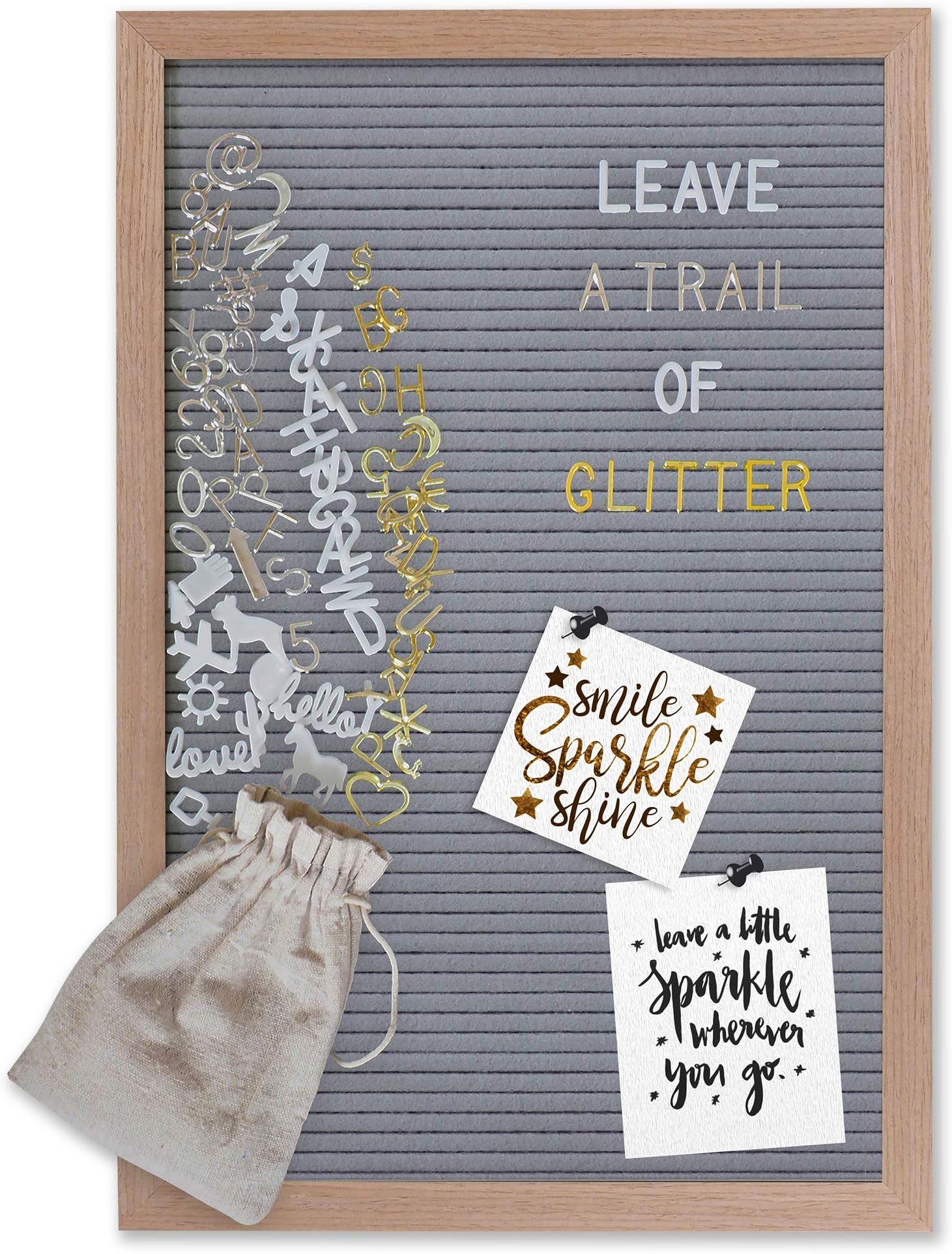 Gadgy ® Retro Filz Letter Board - Buchstaben Tafel mit 710 Buchstaben