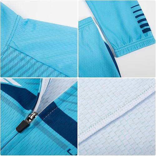 Miniatura 5 de ROTTO Camiseta de ciclismo para hombre, manga larga, línea simple, serie