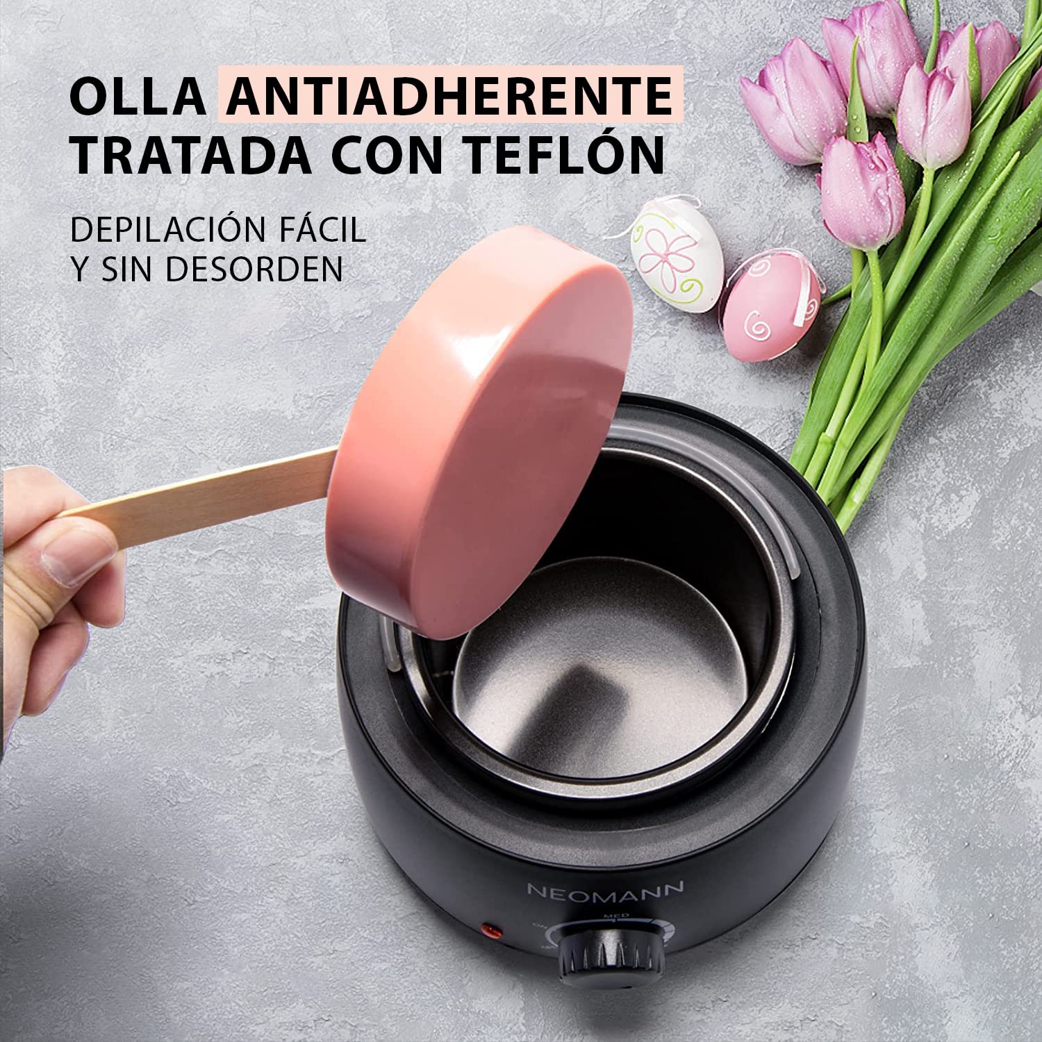 Waxer II Kit dedepilación de cera profesional eléctrica con 300g de perlas y 20 spatulas