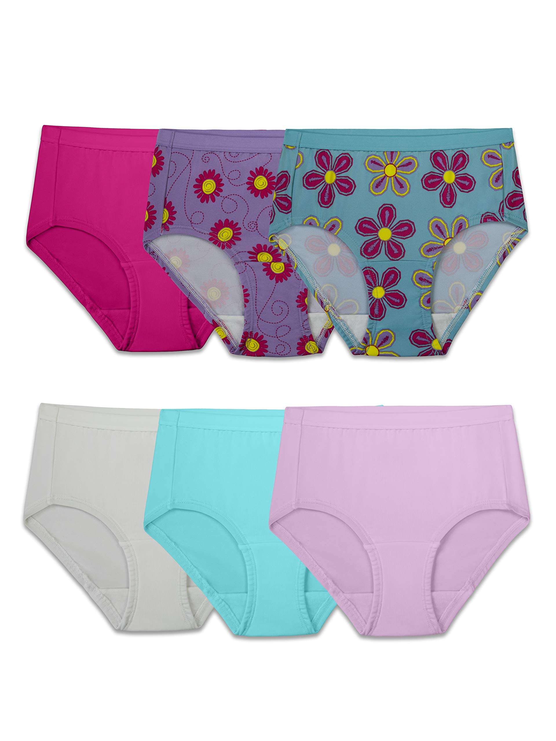 Fruit of The Loom Girls 6 Pack Assorted Hipster