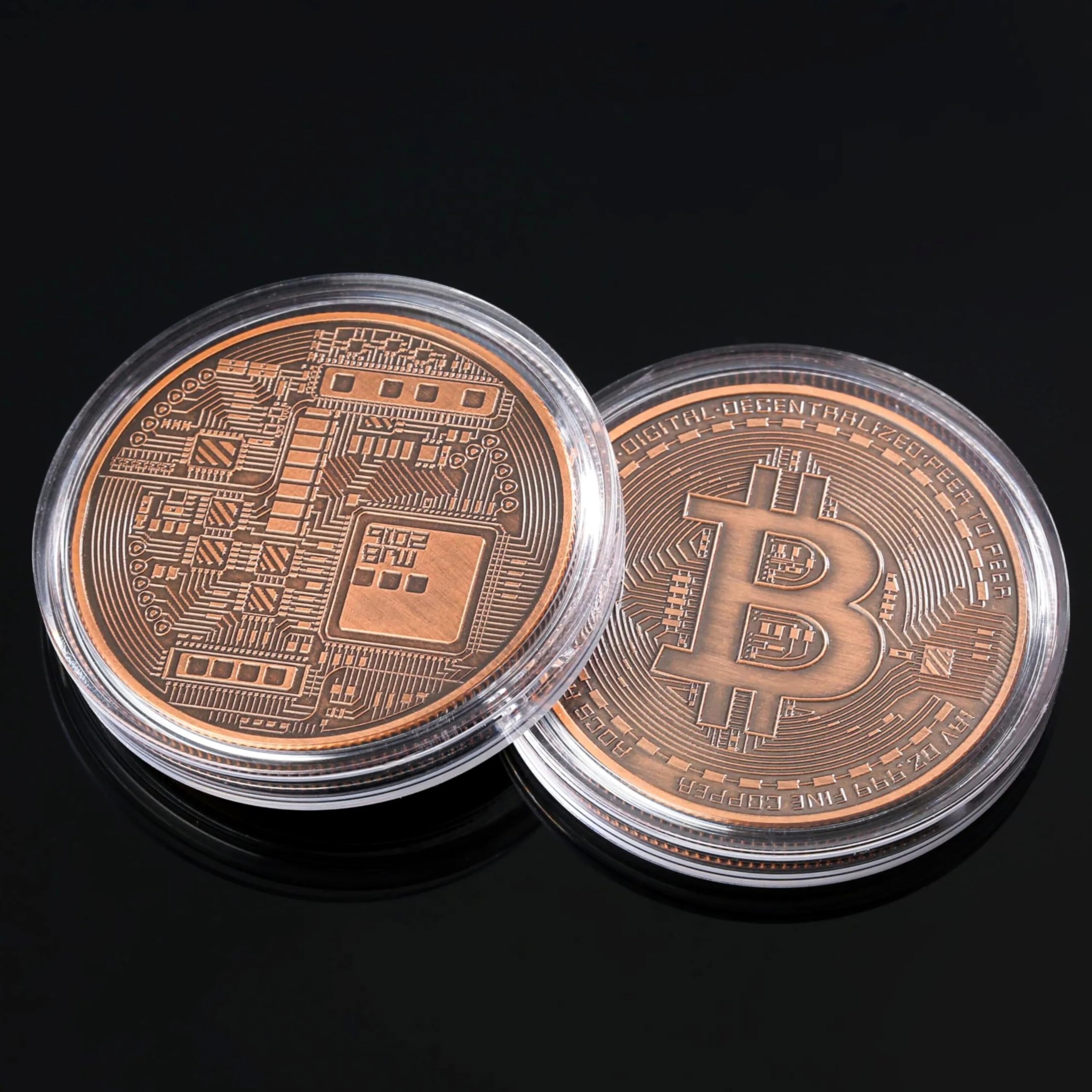 Amazon.com: Bitcoin Copper Coins – 2 Pcs 1 oz .999 Pure Physical BTC Tokens  | Commemorative Collectible Gift Set in Display Case | Unique Crypto  Souvenir for Men, Women & Collectors |