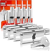 GERCAR 4 x 30/30 Cylinder Lock Button Lock with 10 Keys Length 60 mm A 30 B 30 B 30 Pack of 4