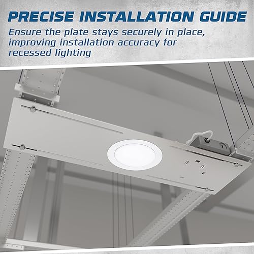Miniatura 6 de OHLECTRIC Paquete de 6 placas de montaje de nueva construcción para downlight LED de 4 y 6 pulgadas, fácil de cortar, acero delgado en soporte hecho