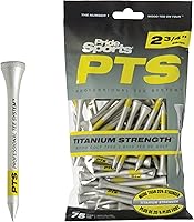 PrideSports PTS Titanium Strength Golf Tees 2-3/4 Inch 75 Count - 8% Thicker Durable Wooden Tees for Drivers & Irons