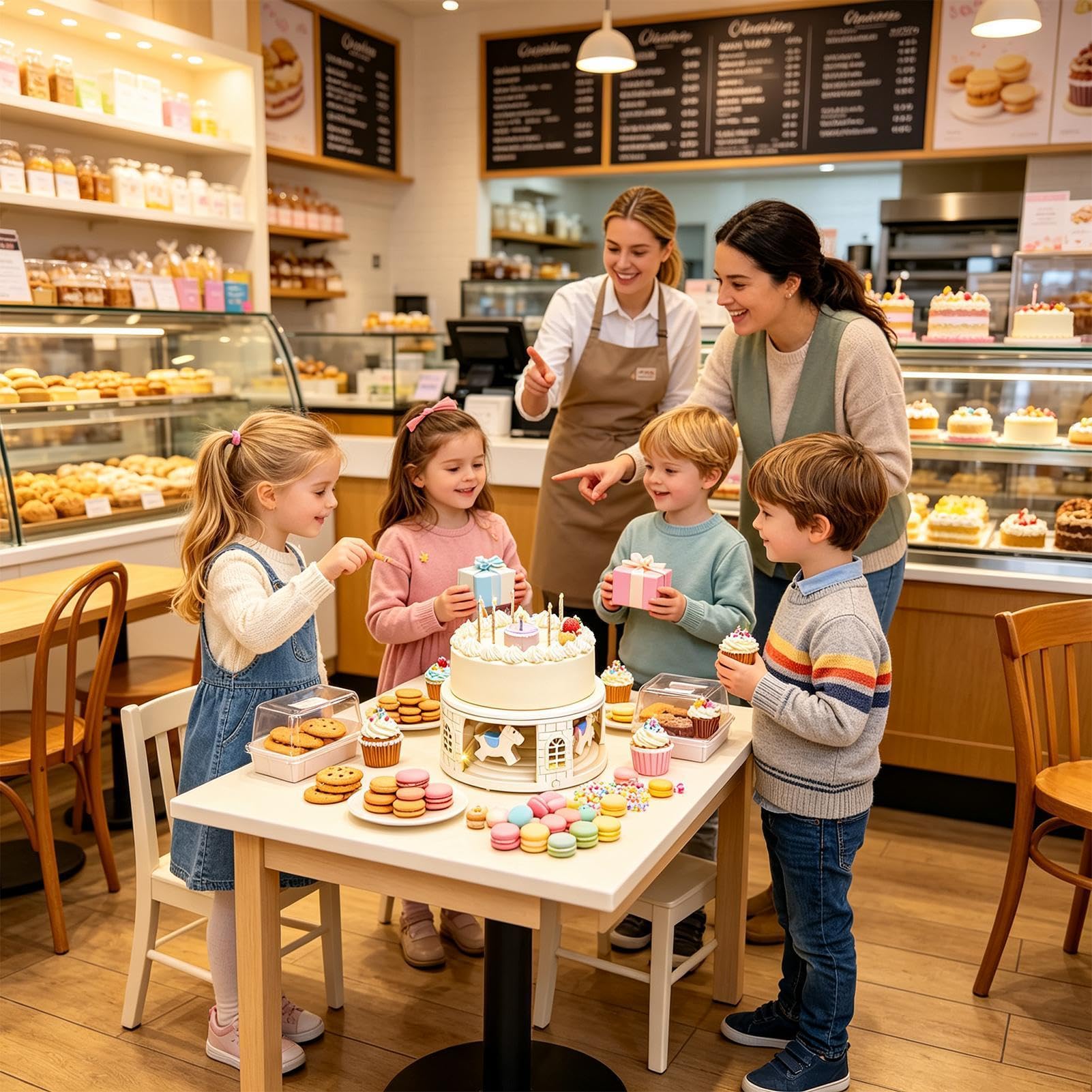Tortenständer Drehbar mit Musik und Lichtern 8 Platten batteriebetrieben | Party Kuchenhalter Dessertständer für Kekse Donuts Süßigkeiten Snacks Zuhause Geburtstag Hochzeit Feiertage