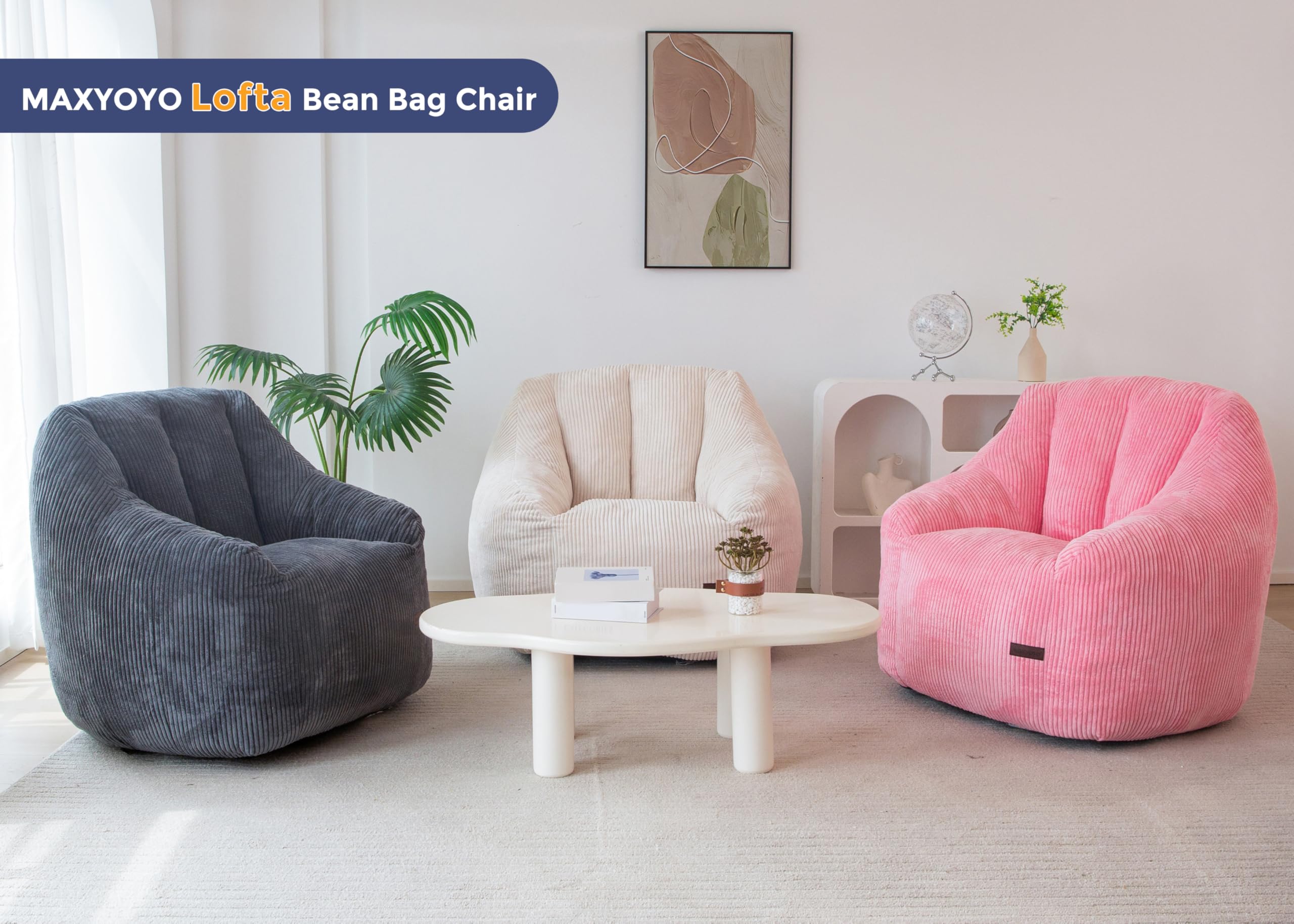 MAXYOYO Pouf Canapé-Pouf avec Rembourrage, Fauteuil Confortable pour Le Salon, Idéal pour Adultes et Enfants, Canapé de Sol Rembourré pour la Chambre, Le Dortoir ou la Lecture