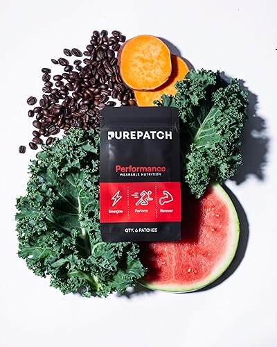 Pure Patch Performance Topical Nutrition Patch - Aminoácidos, mezcla de electrolitos, cafeína, energía y suplemento de recuperación activa, parche
