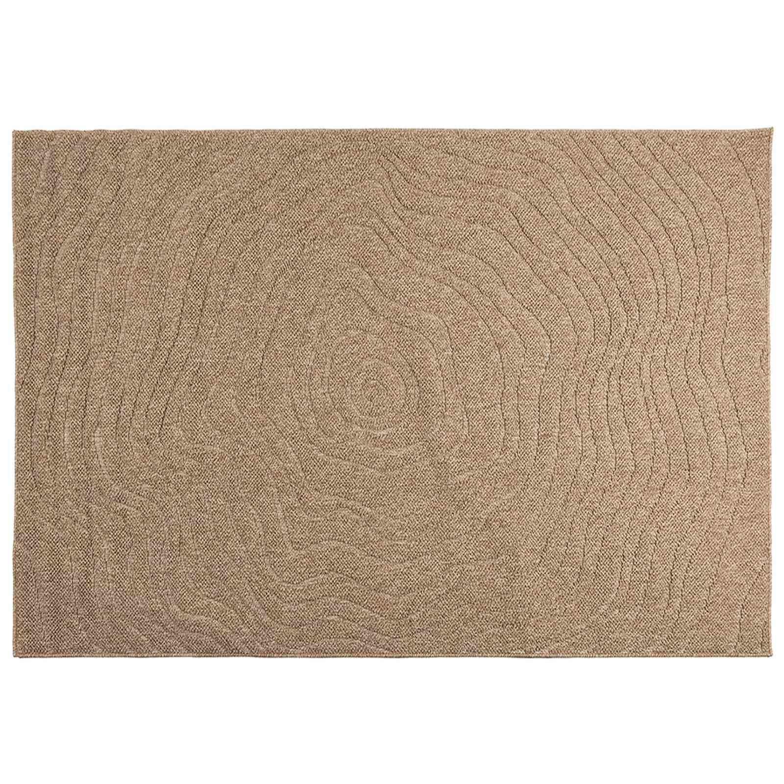 Alfombra de poliéster natural, 230 x 160 cm | Parte trasera antideslizante, lavable a máquina a 60 grados, con tratamiento antiruido, para interior y exterior