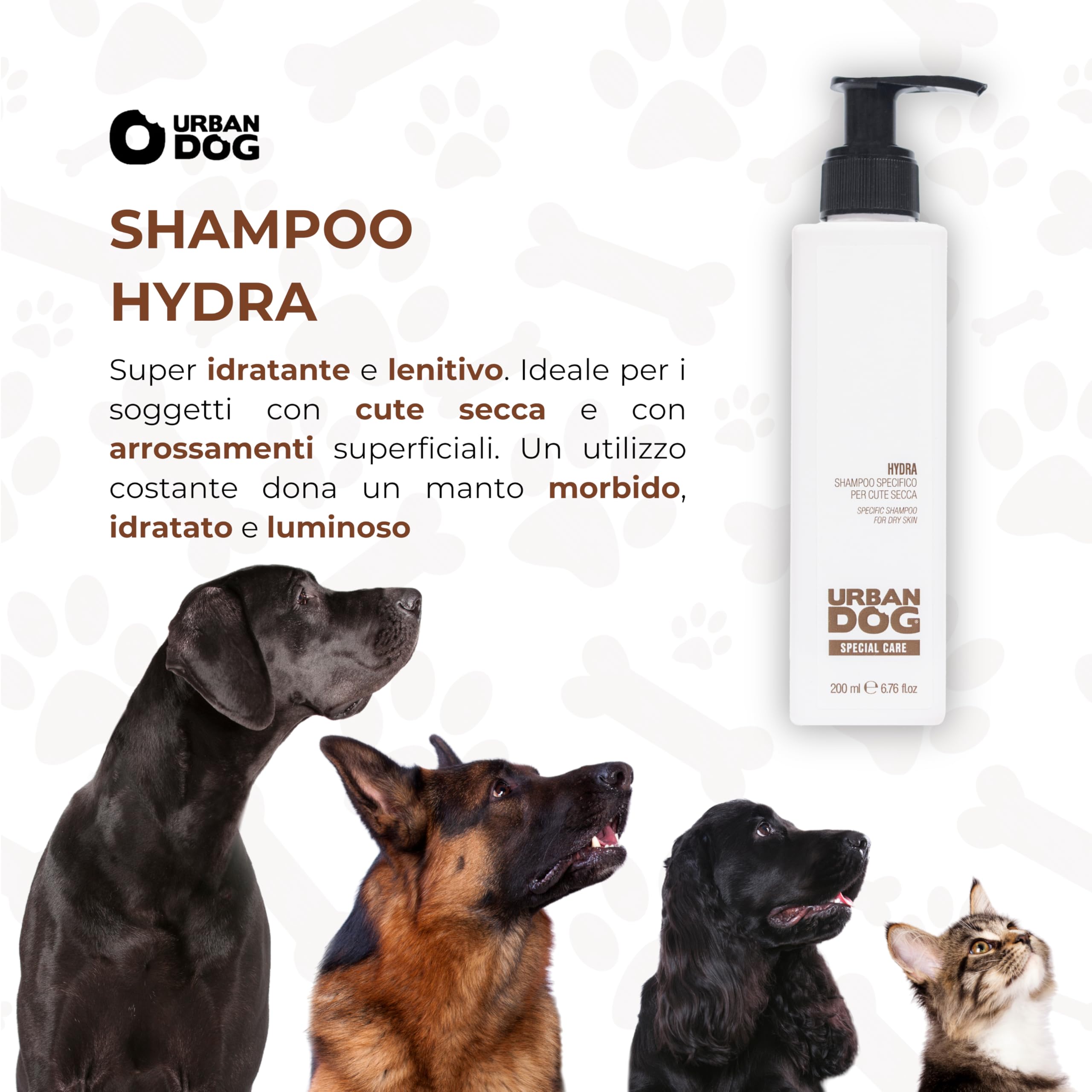 Urban DOG HYDRA | Shampoo specifico per cute secca 1000ml | azione idratante e lenitiva