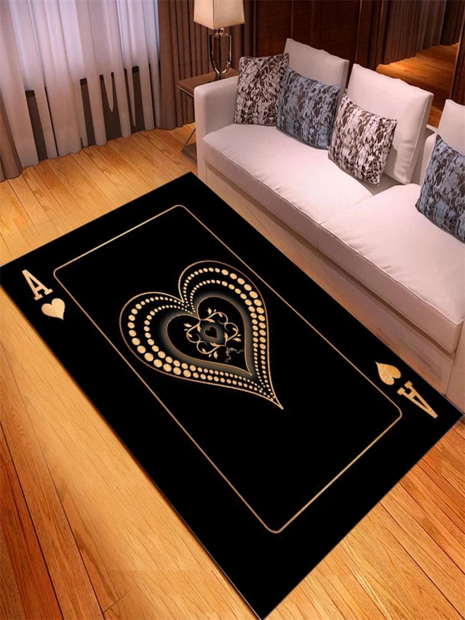 Tapis paillasson cartes à jouer antidérapant grand format de cuisine