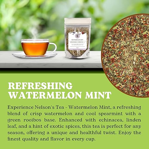 Miniatura 3 de Nelson's Tea - Menta de sandía - Rooibos verde, menta verde, equinácea, hoja de tilo, cilantro, cártamo y eucalipto (muestra)