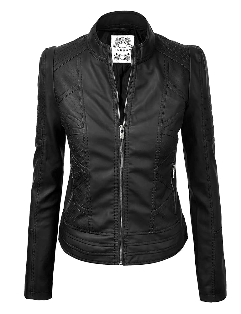 Made By Johnny MBJ WJC746 Womens Vegan Leather Motorcycle