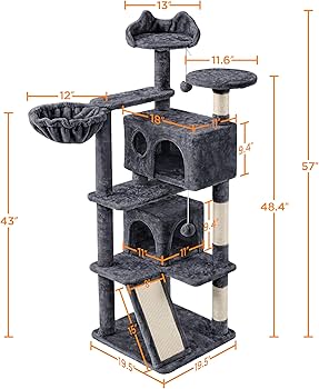 Amazon.com : Yaheetech 57 inches Cat Tree for Indoor Cats, Multi