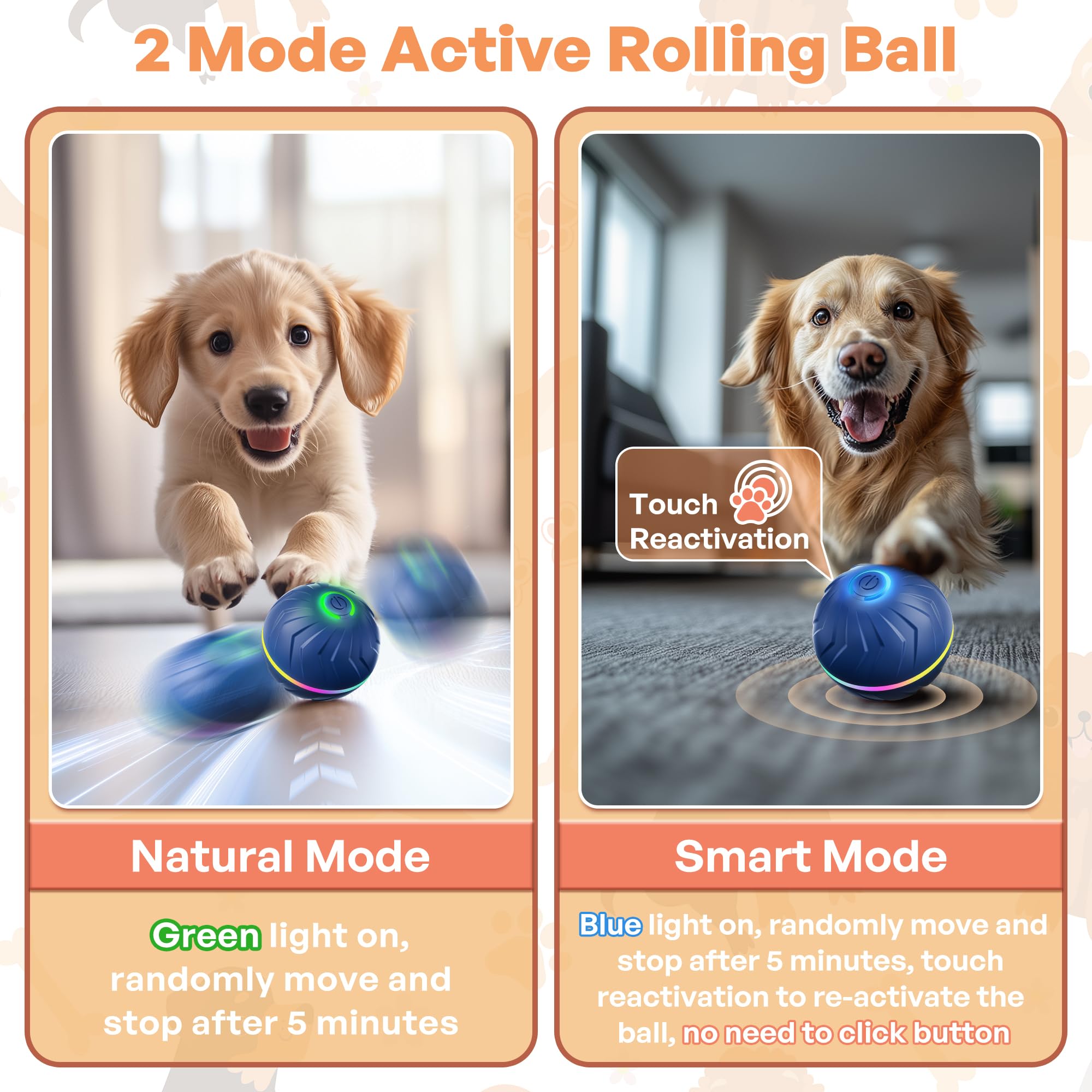 BXIHUR Interactive Dog Toys, Electric Dog Toy, Automatic Moving Dog Toy, Dust And Waterproof, Rechargeable - Image 3