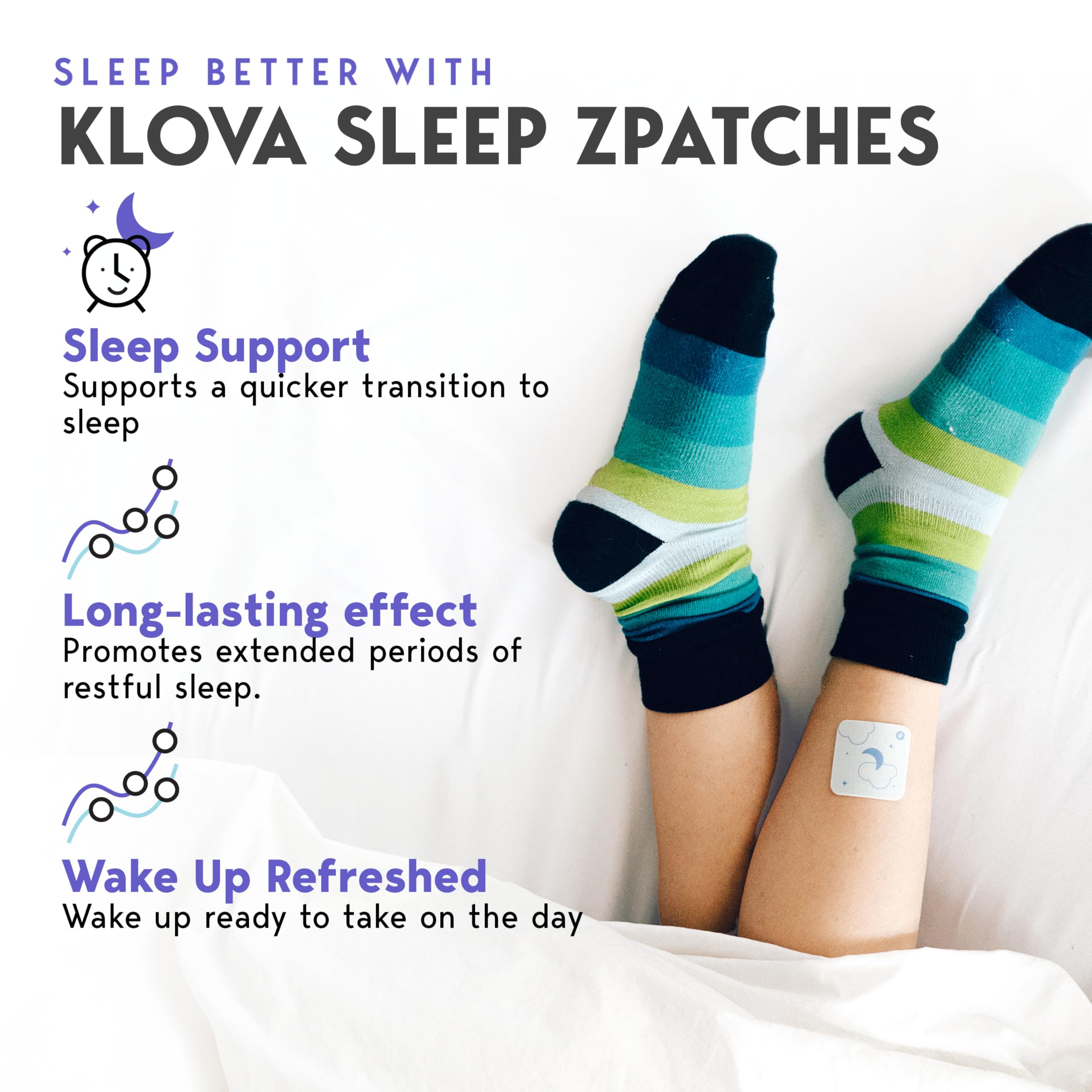 Klova ZSleep Patches for Adults | Natural Sleep Aid with Melatonin, Ashwagandha, Valerian, GABA & L-Theanine | Fall Asleep Faster, Stay Asleep Longer & Wake Up Refreshed | 28 Sleep Patches — Amazon image 6