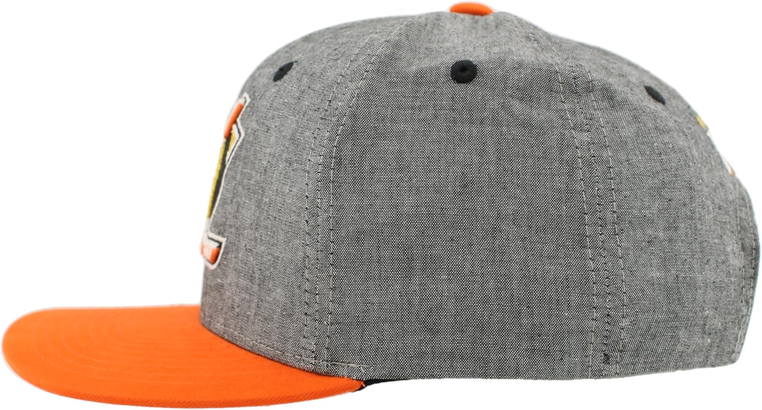 ZHATS NHL Unisex-Adult NHL Officially Licensed Adjustable Snapback Hat Chambray Heather Black - Image 3