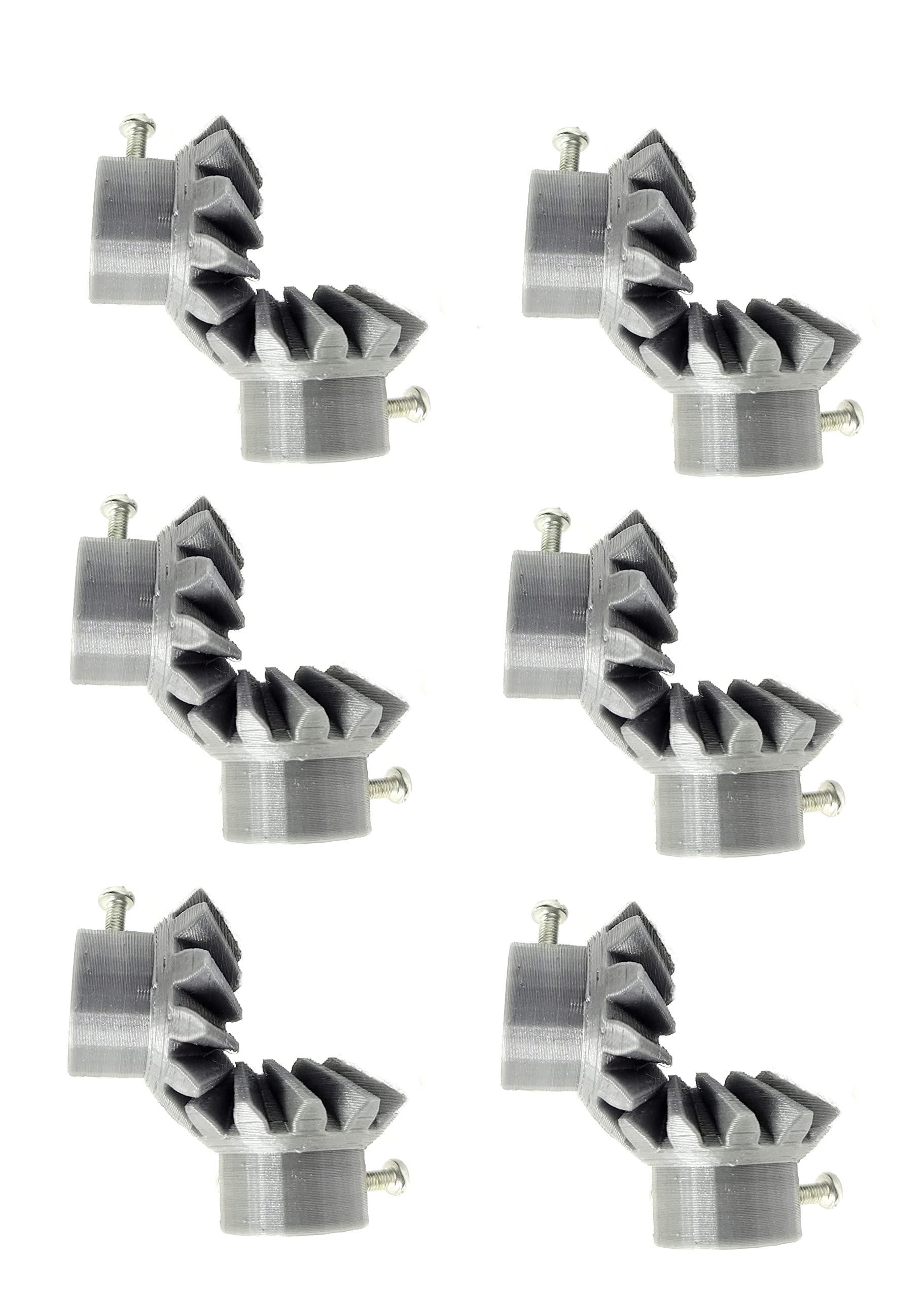 INVENTO 6 Pair 3D Printed Plastic Helical Bevel Gear 12 Teeth, 33mm dia, 10mm Width, 6mm hole, 2.5 Module for DIY Projects-image-35