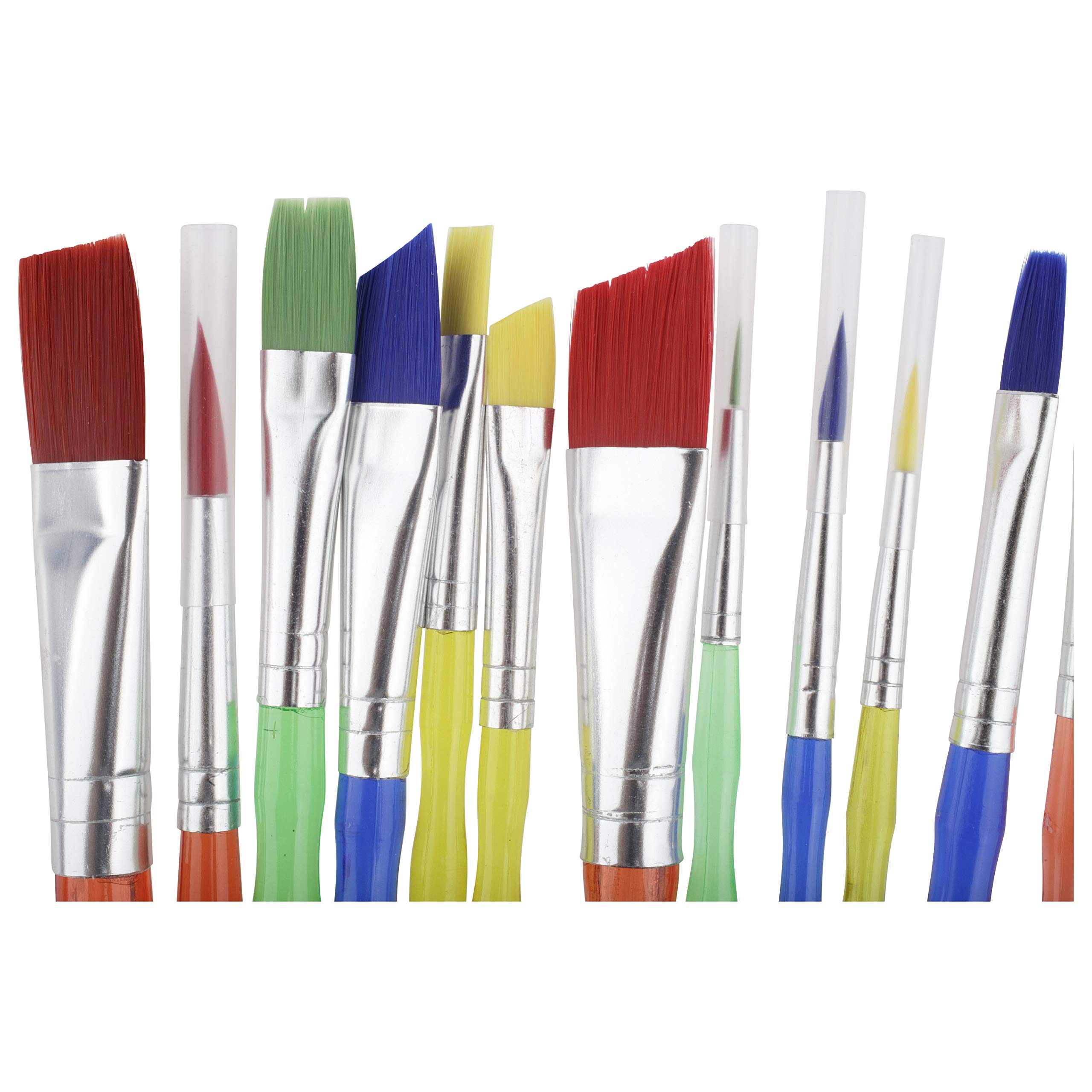 Apple Barrel Multicolor Variety 12-Piece Brush Set | Value Pack Brushes | Easy Grip Acrylic Handle | Use for Craft, Acrylic, Oil, Watercolor, Artist Face and Body Makeup Painting - for Adults and Kids - Image 3