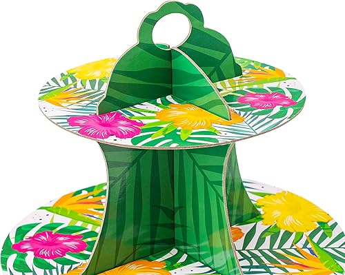 Miniatura 9 de Royal Bluebonnet Luau - Soporte para cupcakes, decoraciones hawaianas, soporte tropical para mesa, decoraciones de fiesta Luau, soporte para